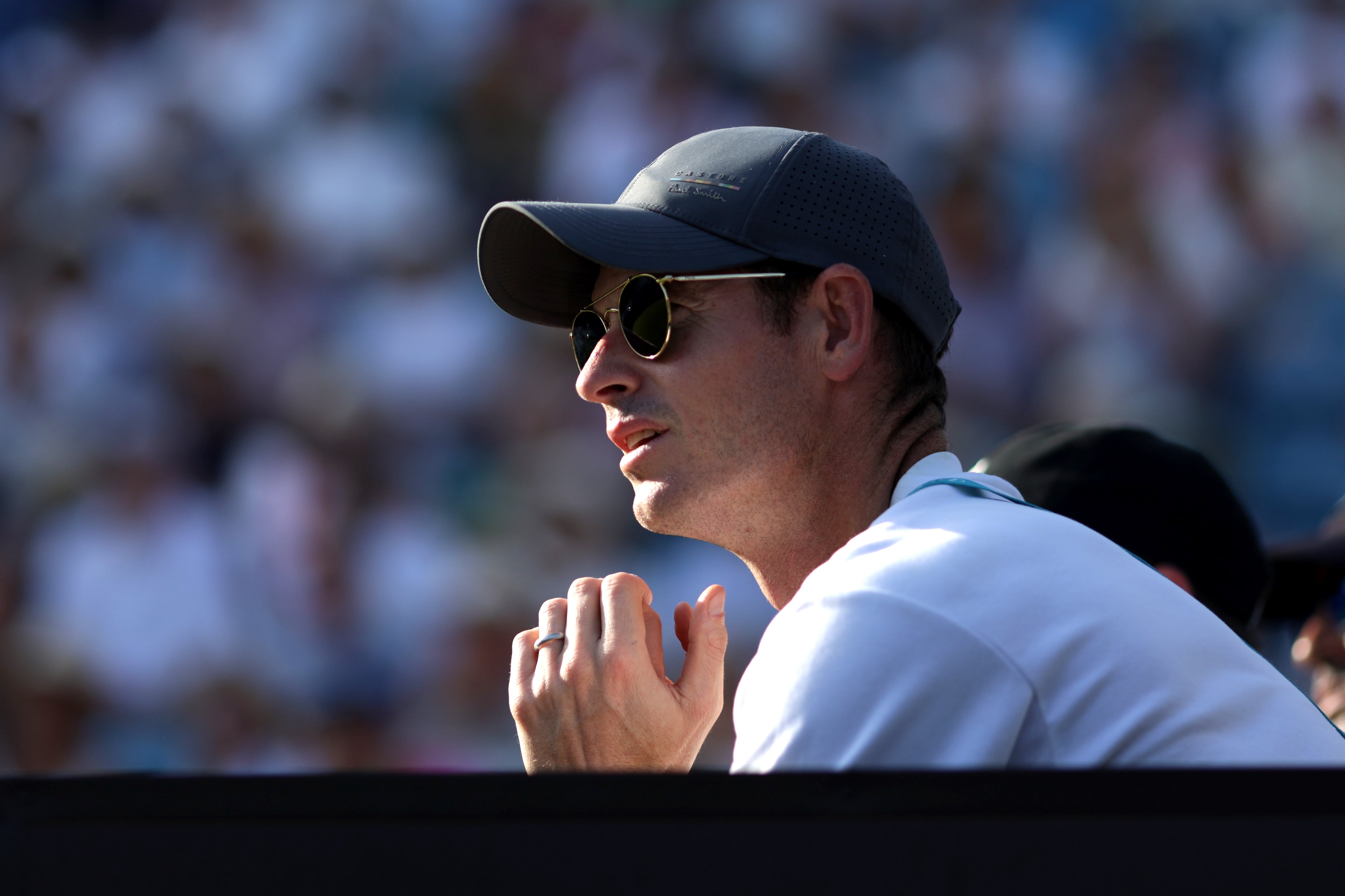 Andy Murray watched on (Steven Paston/PA)