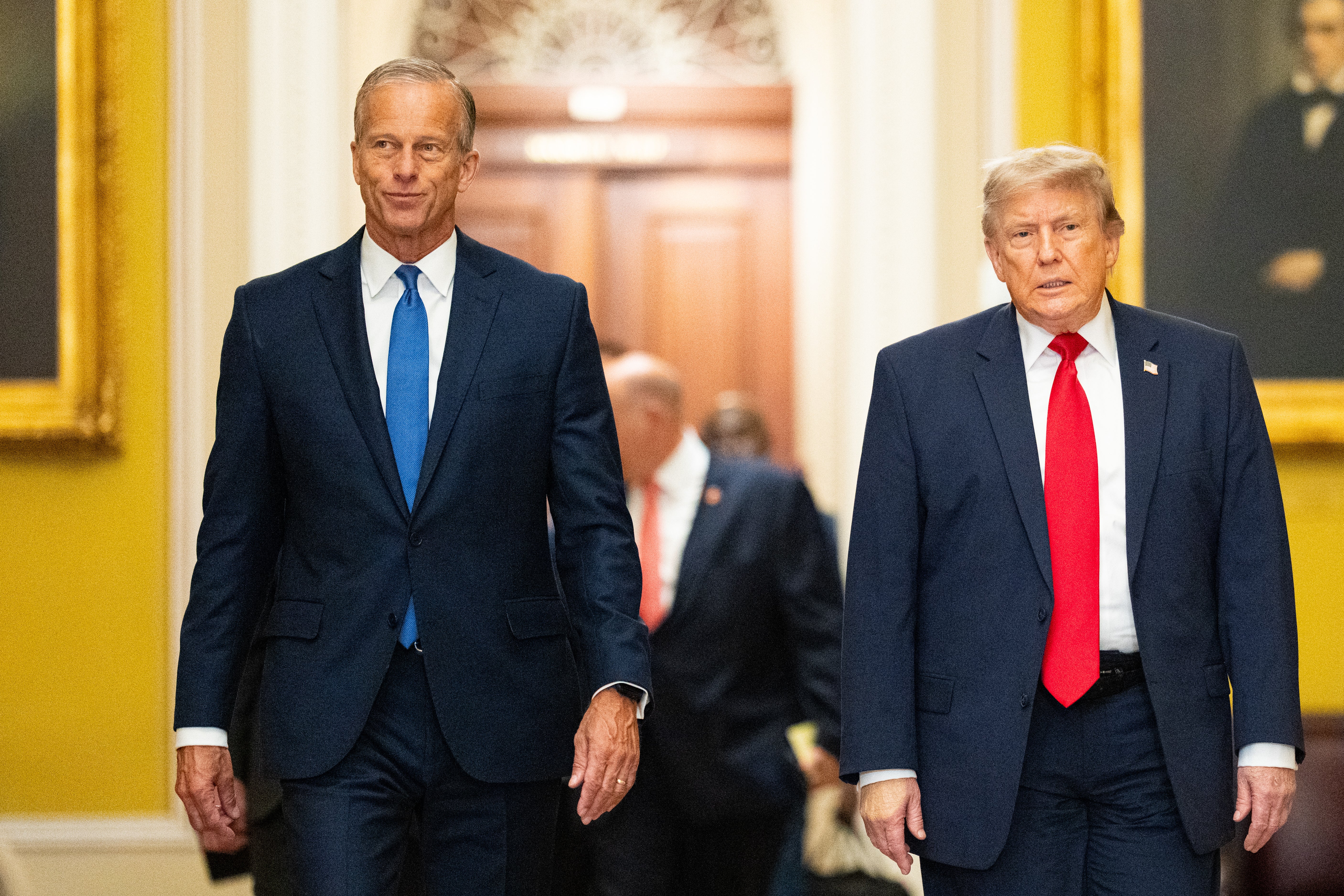 Donald Trump attempted to mend ties with the Senate GOP in June, but was largely unsuccessful in winning back wayward Republicans to his side (Getty)
