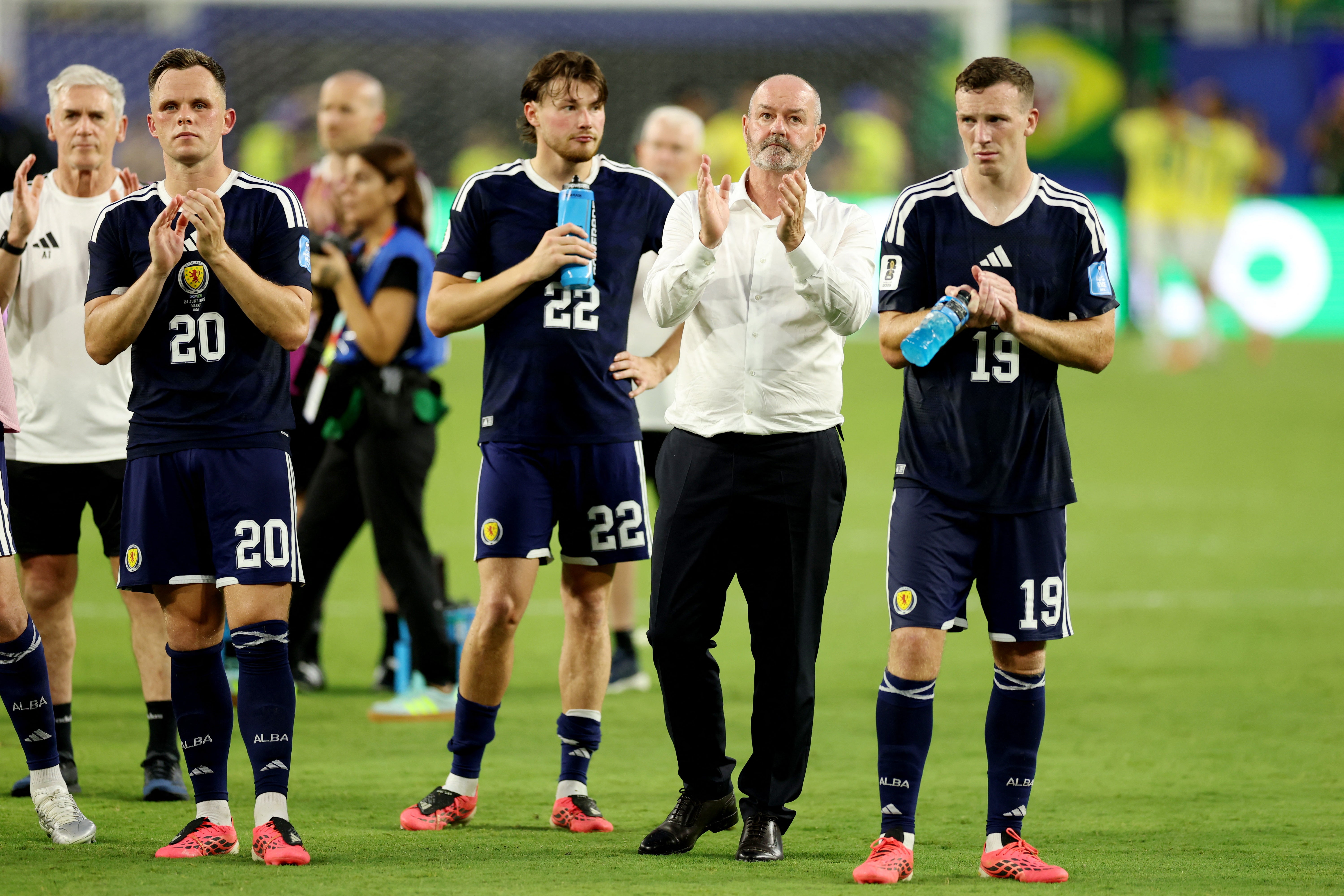 Clarke and his Scotland team face a wait to see if they have made it into the knockout rounds