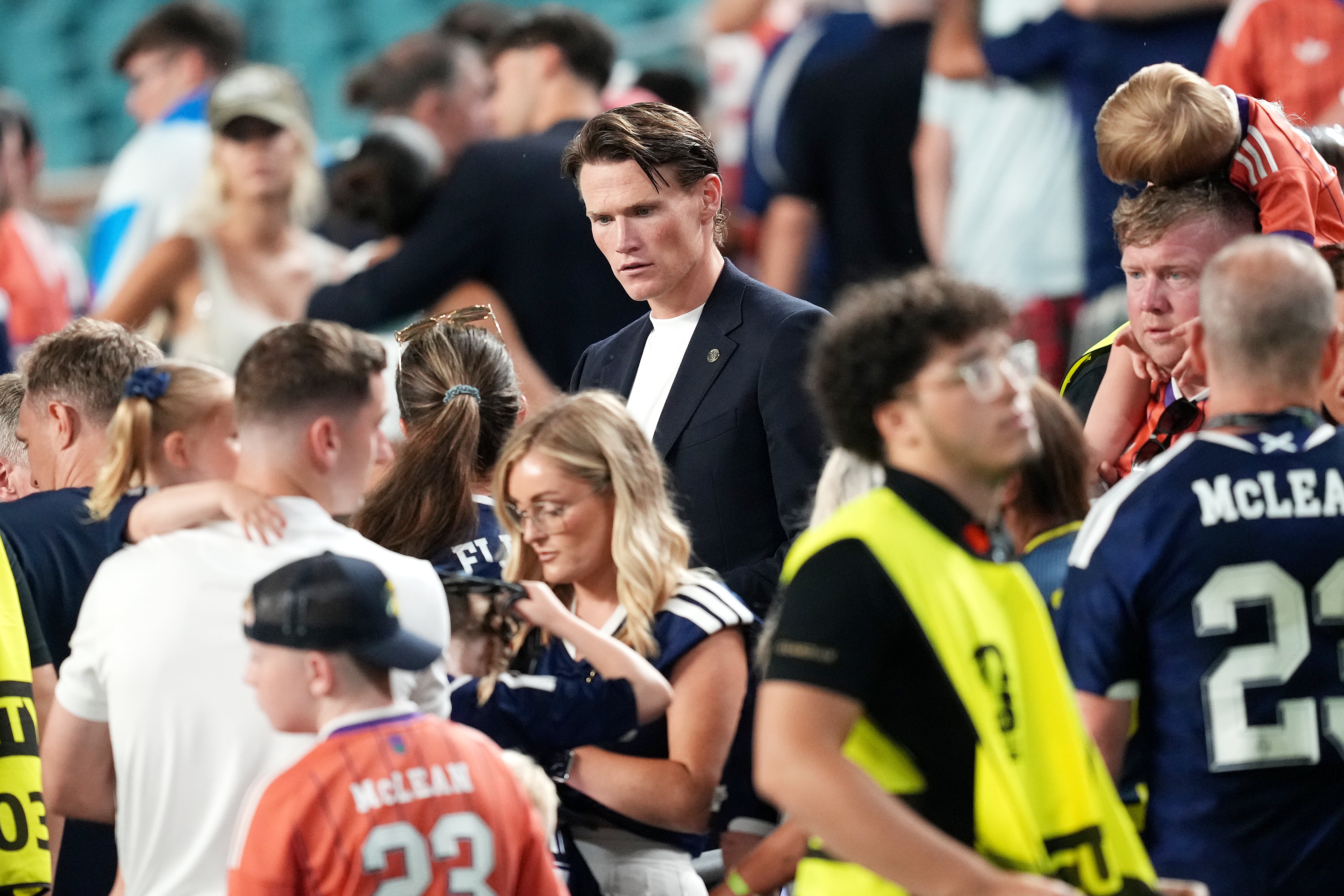 Scotland's Scott McTominay and family after the game