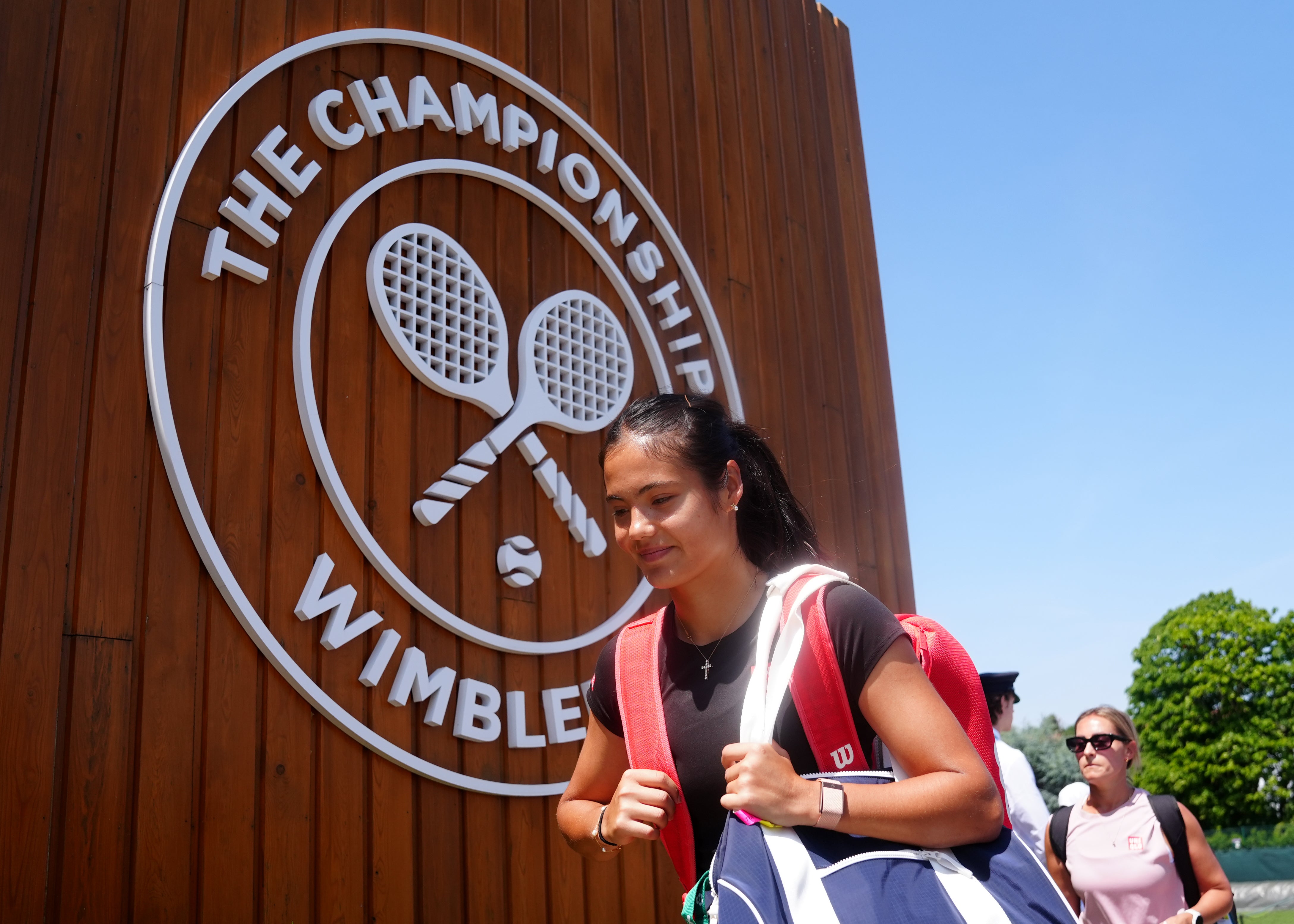 Emma Raducanu leaving the practice courts ahead of the 2026 Wimbledon Championships at the All England Lawn Tennis and Croquet Club, London. Picture date: Monday June 22, 2026.