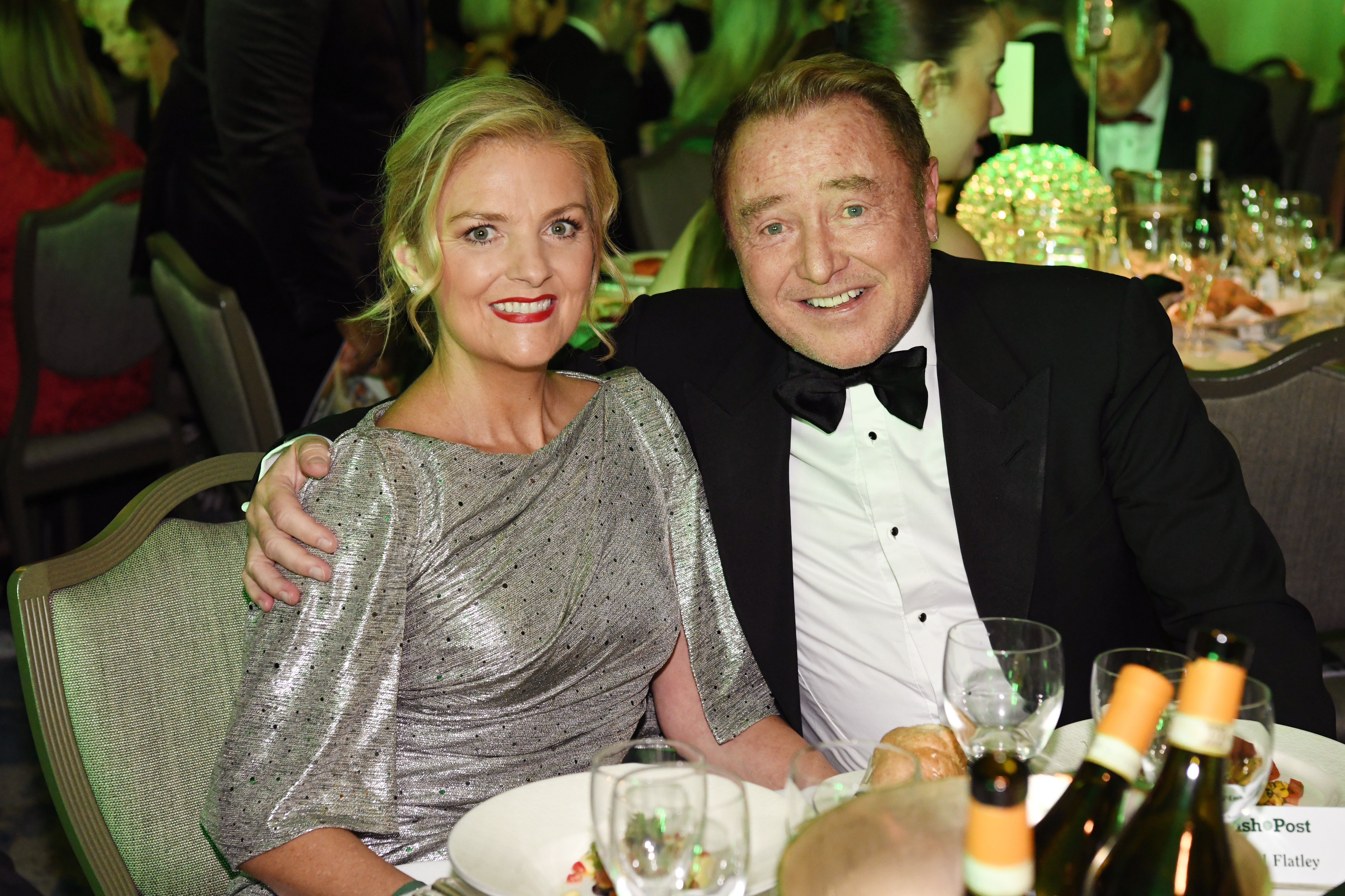 Niamh O'Brien and Michael Flatley attend The Irish Post Awards 2024
