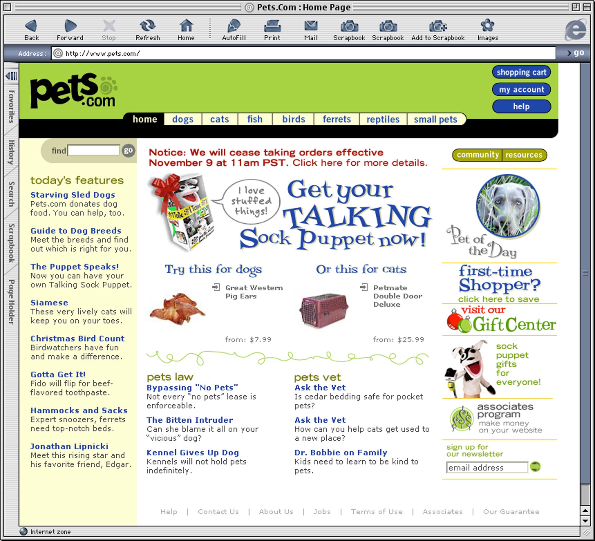 Pets.com burned through hundreds of millions in advertising while bringing in low sales figures. When the stock market cash dried up, it went broke - just months after its IPO, losing investors more than 99% of their money