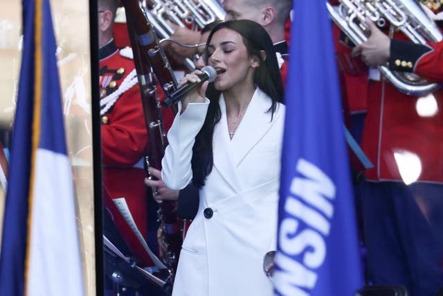 She also sang the national anthem at President Trump's Great American State Fair