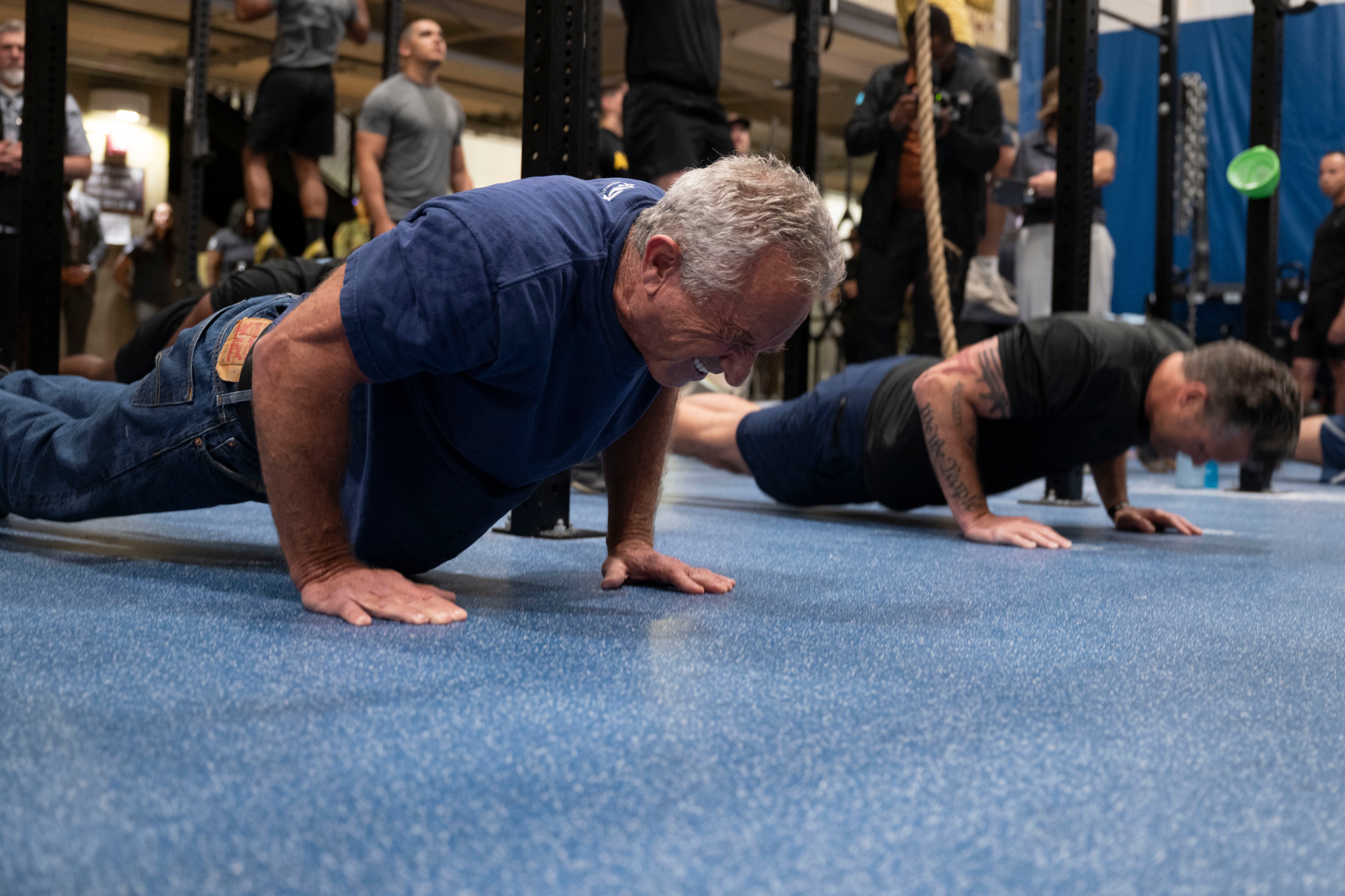 Secretary of Defense Pete Hegseth hosts a fitness check with Secretary of Health and Human Services Robert F. Kennedy, Jr. at the Pentagon Athletic Center in Washington, D.C., last August. Kennedy credits his diet for helping him slim down (DoD photo by U.S. Navy Petty Officer 1st Class Alexander Kubitza)