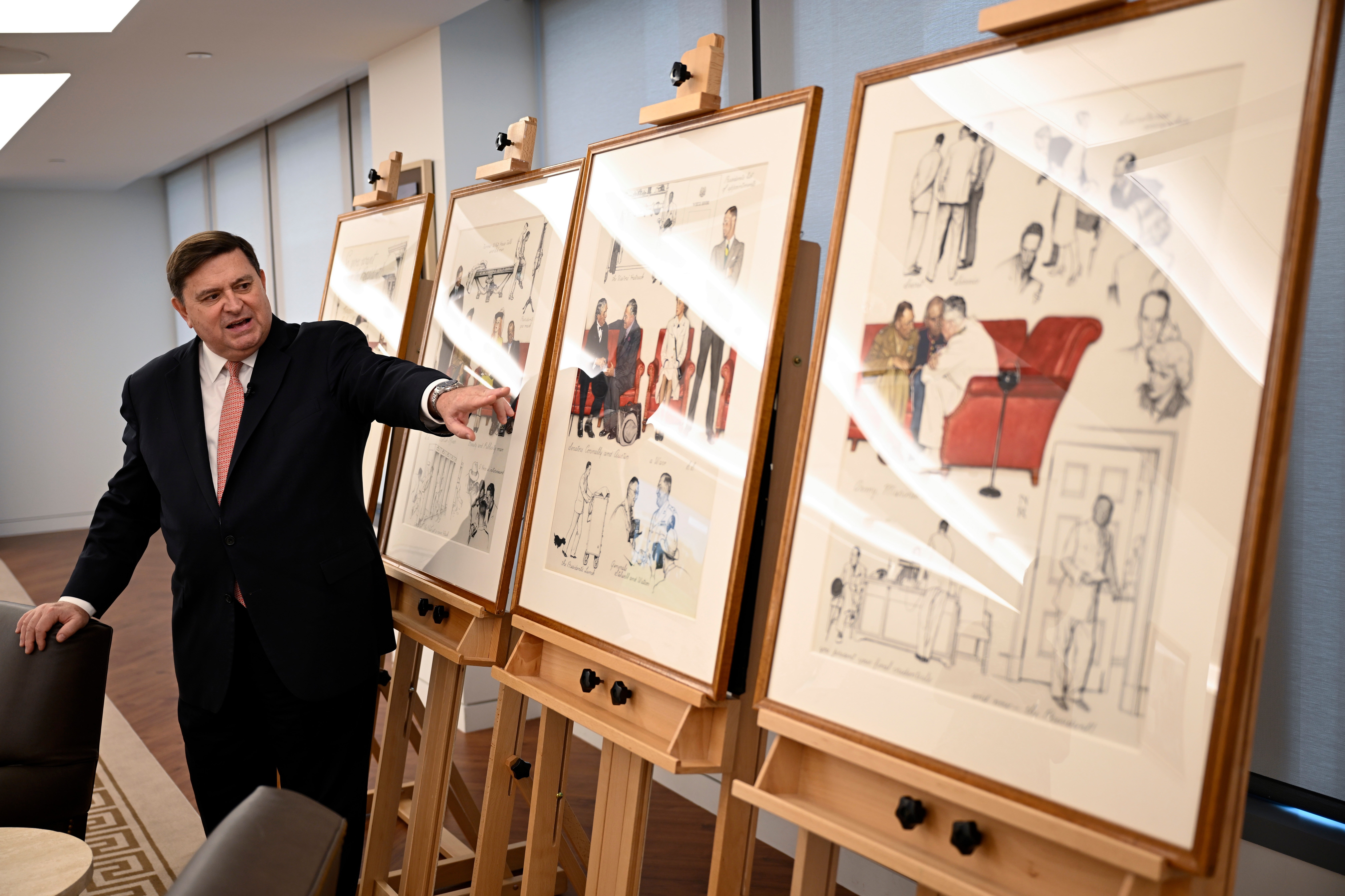 The public can view these works until June 2027 at the association’s ‘The People’s House’ education centre near the White House (AP Photo/John McDonnell)