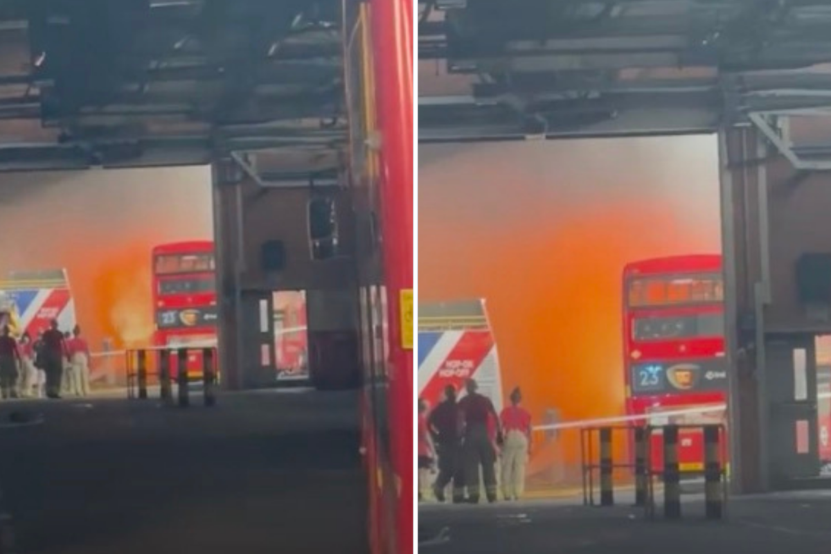 London bus destroyed by fire as UK battles extreme temperatures