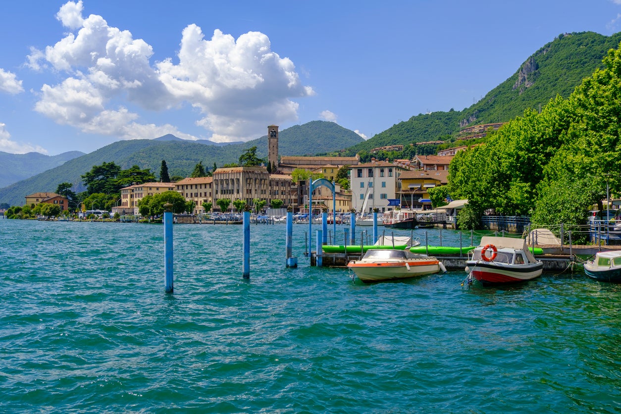 Lake Iseo is the fourth-largest lake in Lombardy, Italy