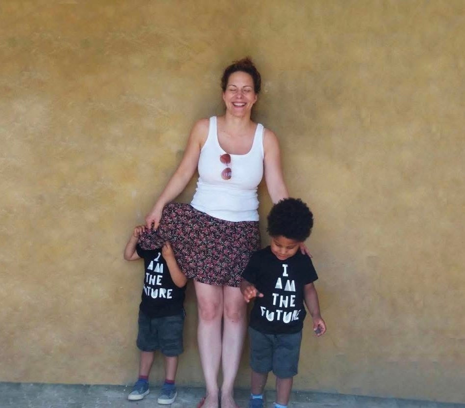 Mother Ivana Poku and her twin children