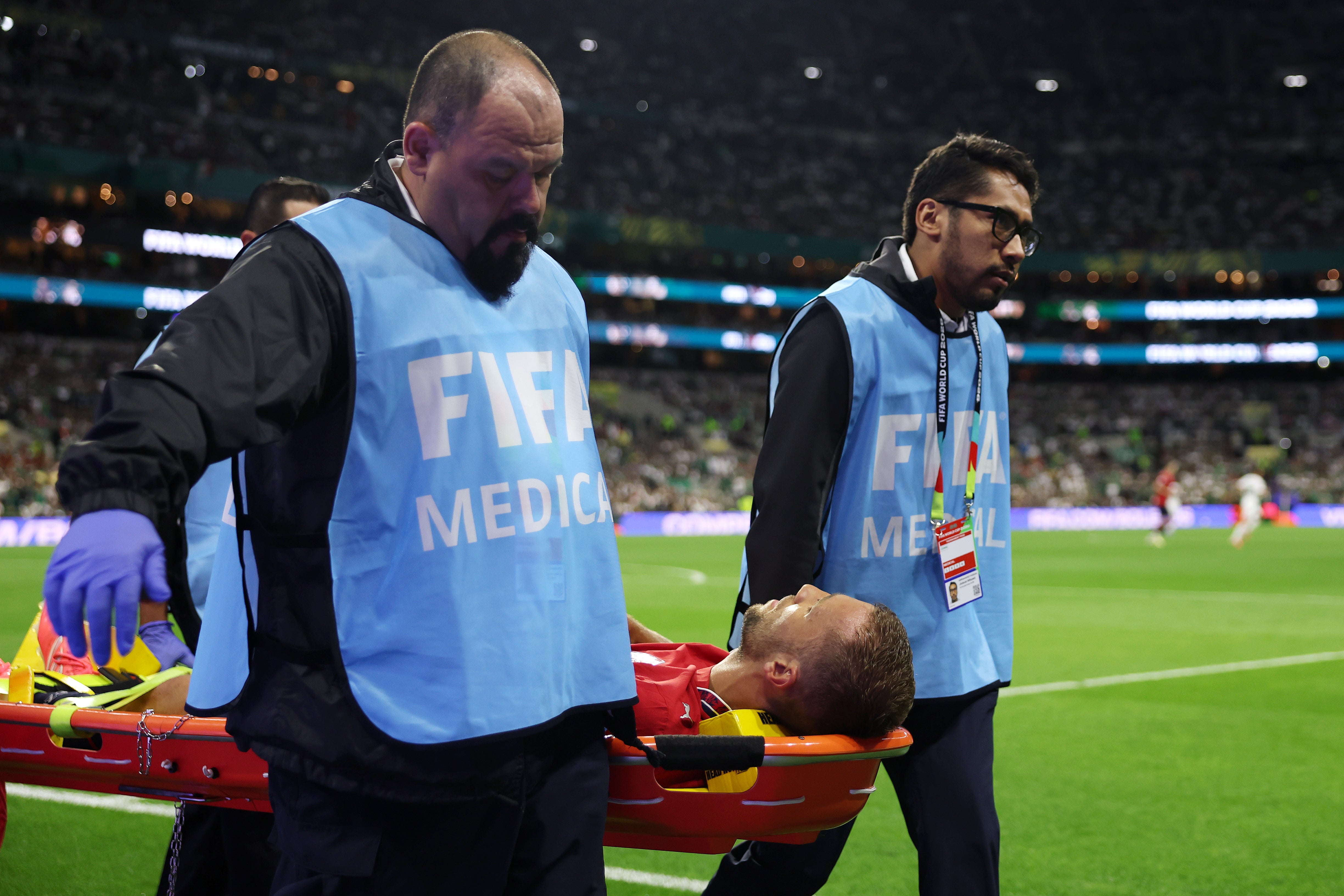 Tomas Soucek was stretchered off in Czech Republic’s final group game