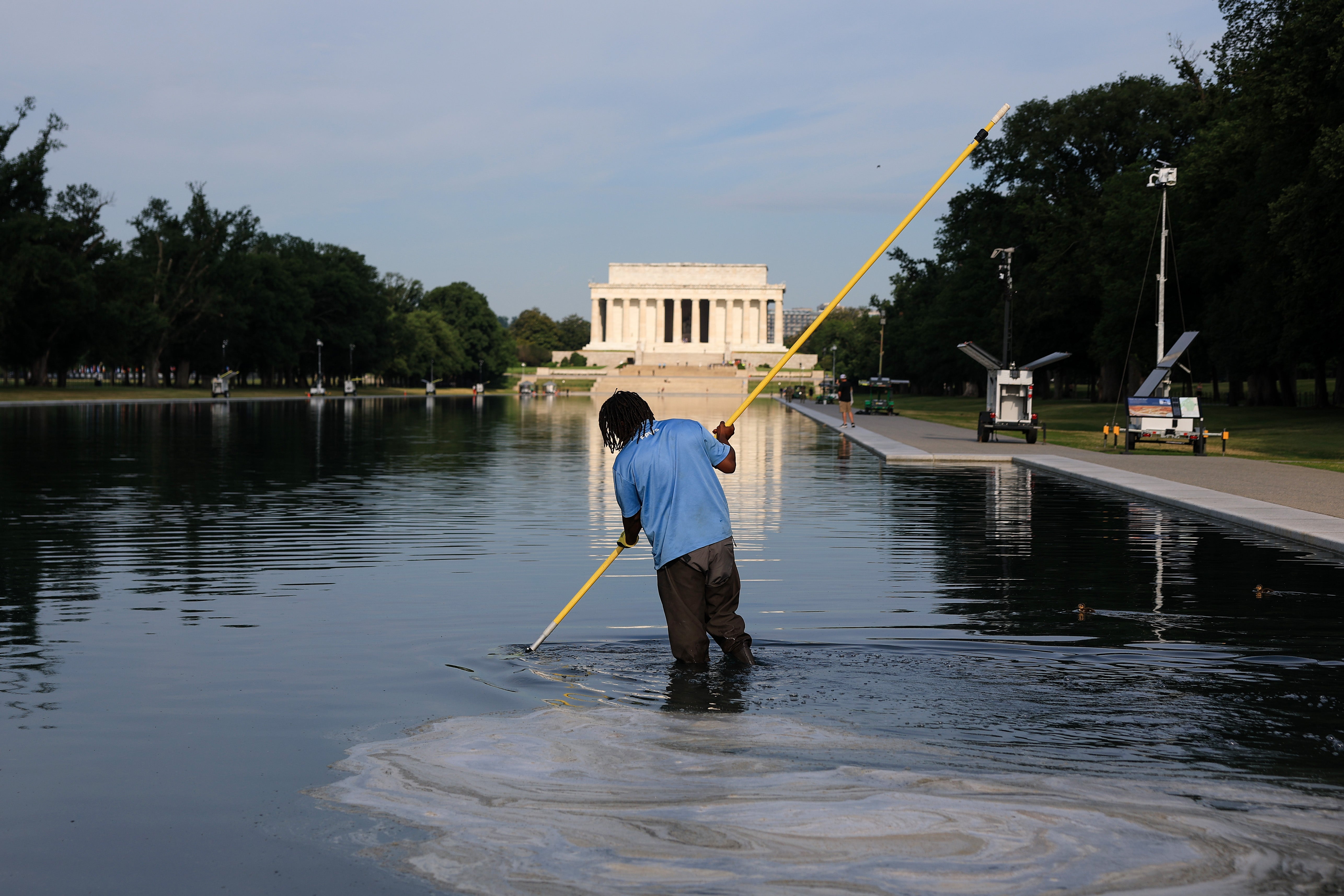 Despite President Trump spending millions on refurbishing the pool, the sealant used on its concrete bottom has quickly peeled away