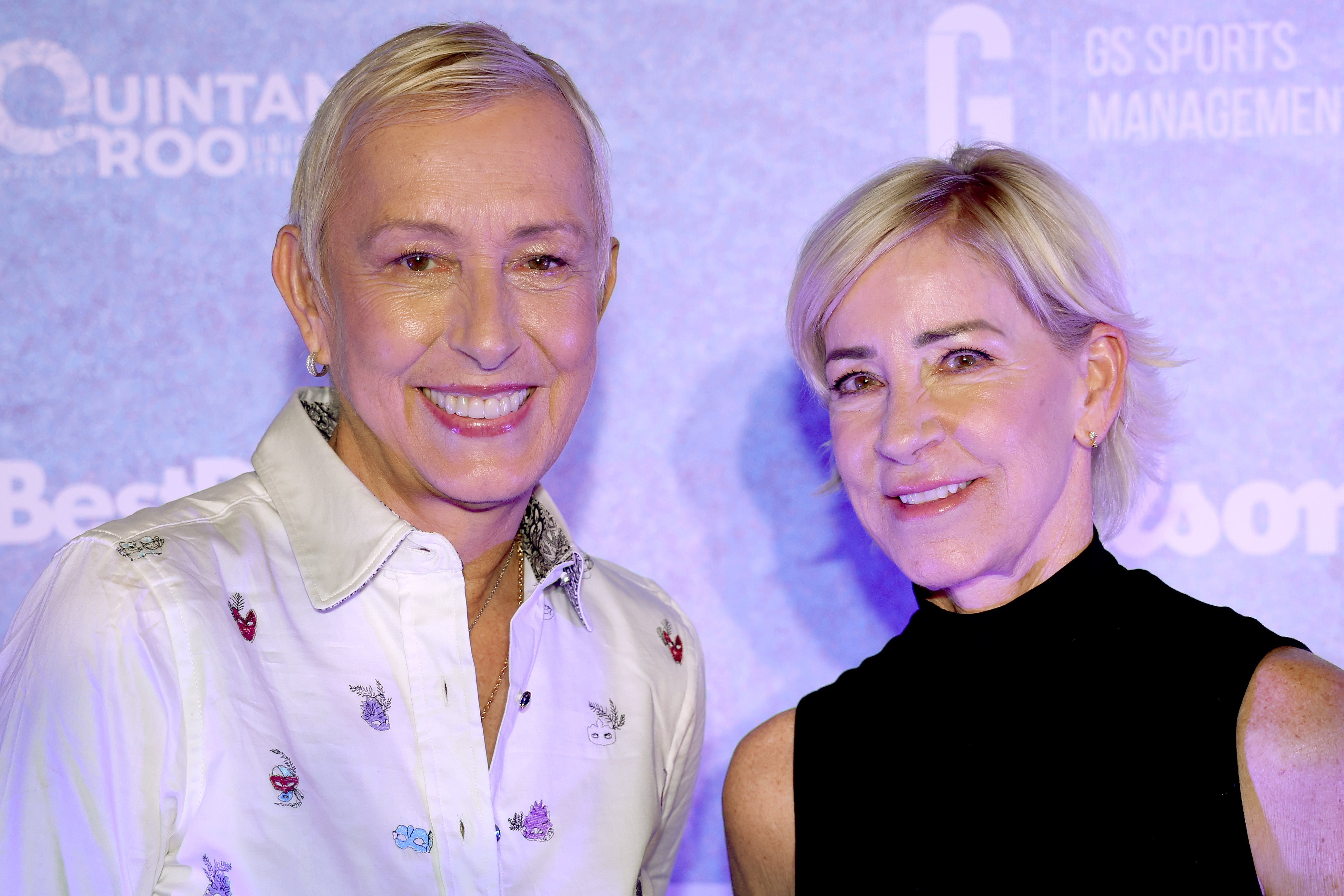 Evert with her friend Martina Navratilova, a fellow tennis great who offered support this week (Getty)