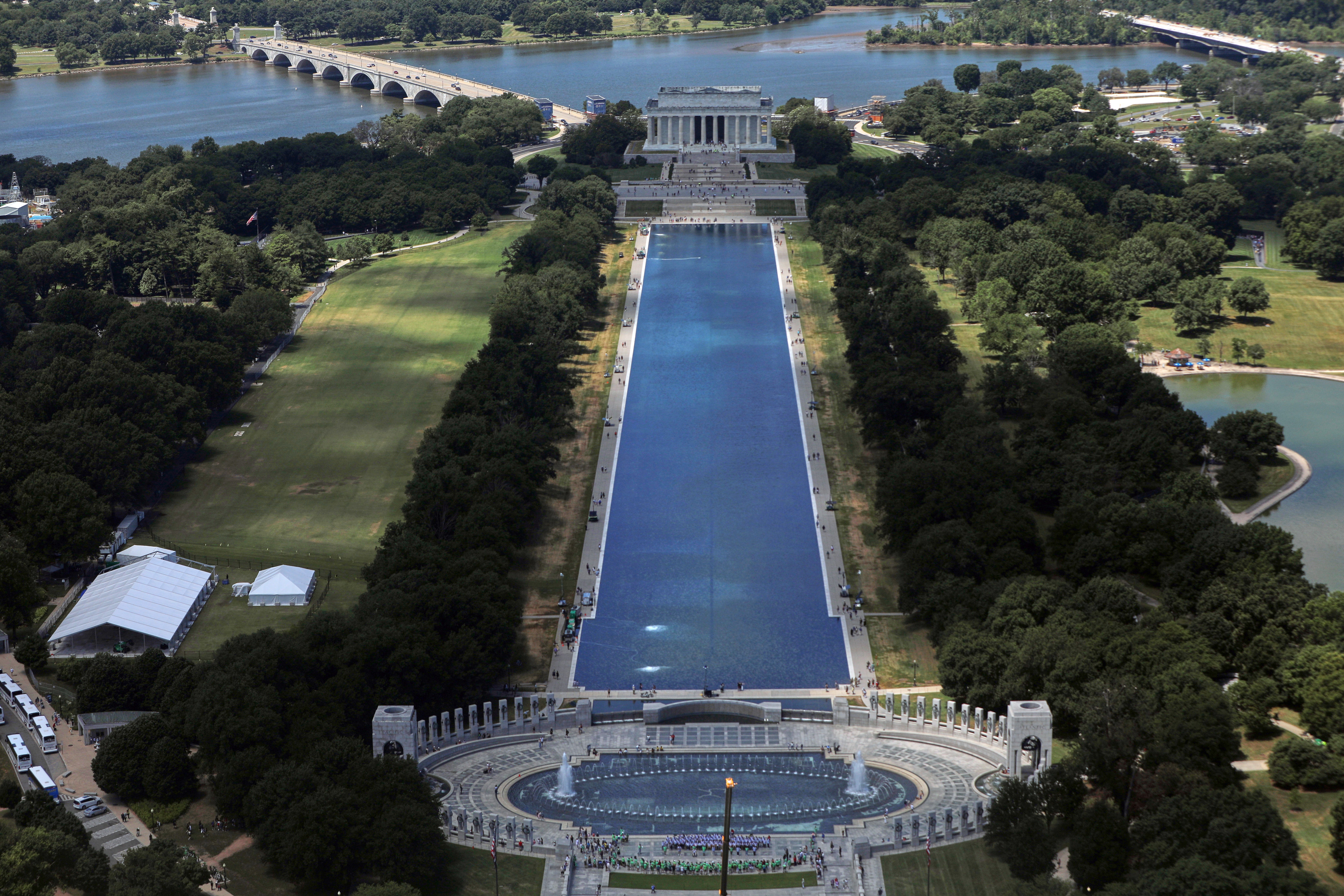 Reflecting Pool liner was cut with a sharp knife or razor