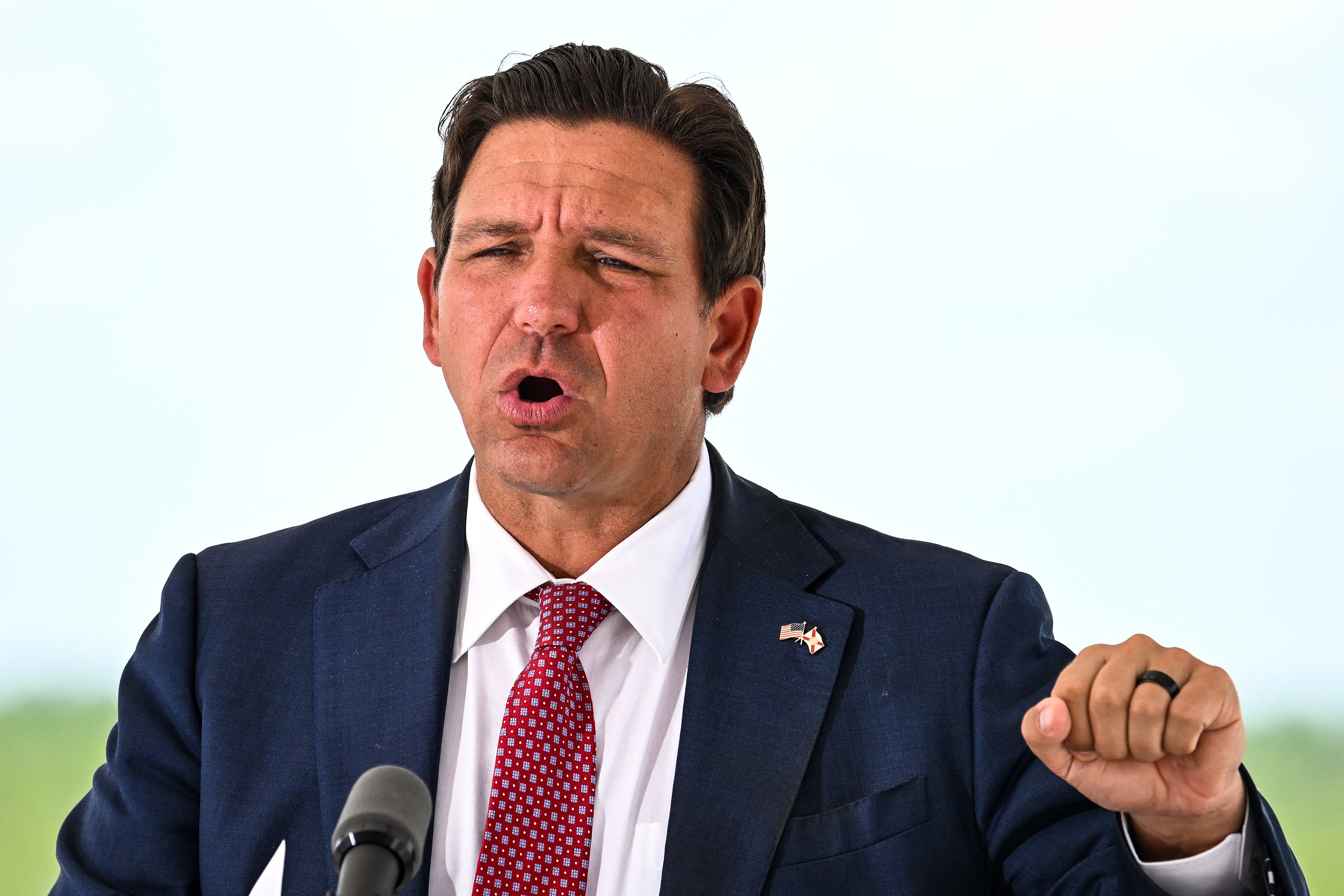 DeSantis and President Donald Trump said the detention center was critical to Republican efforts to return people in the country illegally back to their home countries (Chandan Khanna/ AFP via Getty Images)