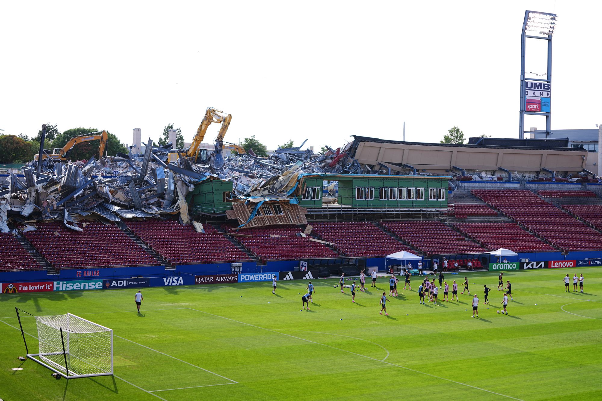 The construction has had no impact on the pitch or any facilities being used by the team