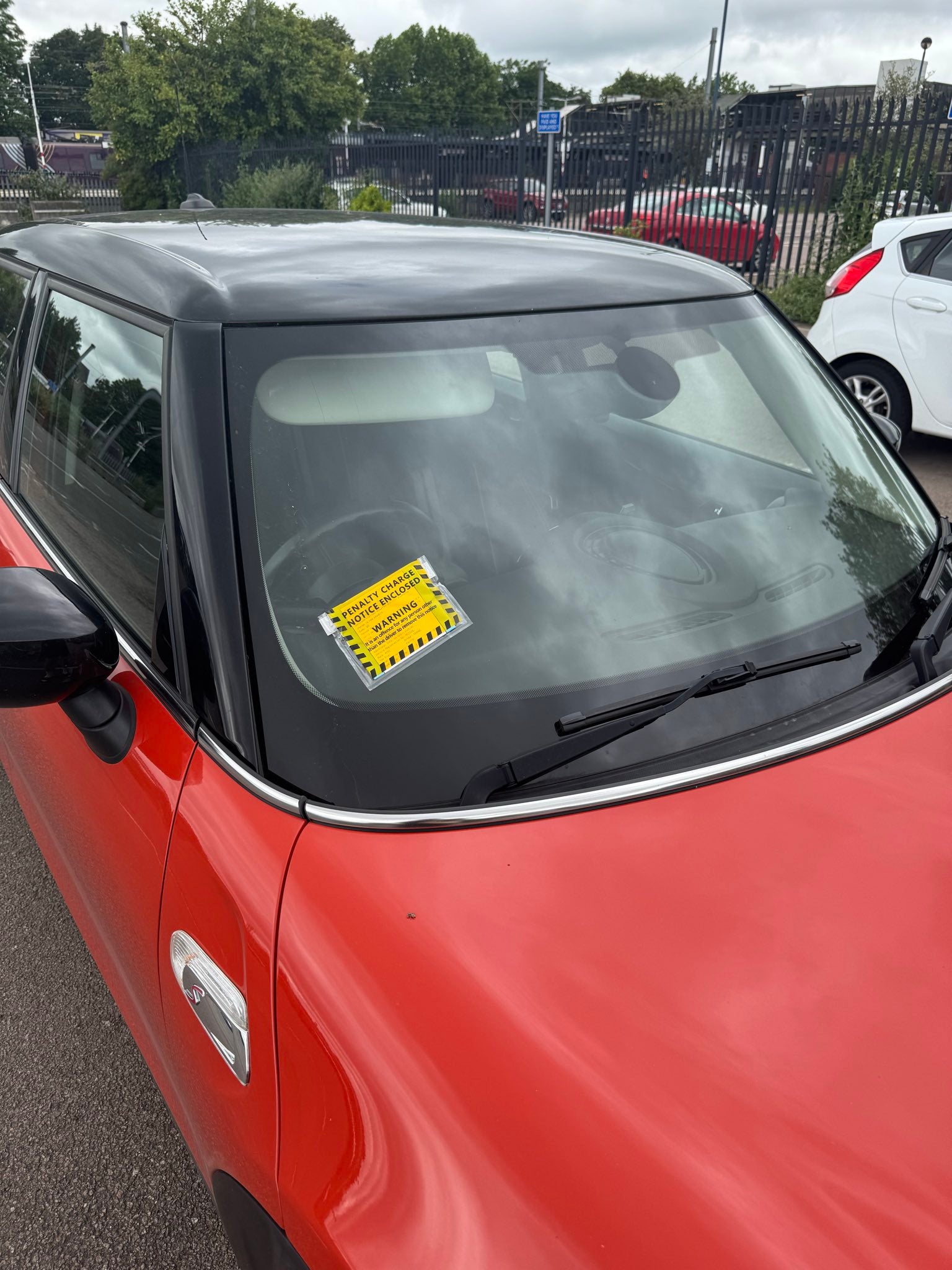 The person writing on X shared a picture of the fixed penalty notice on his car following the crash near Bedford (X/@jack24533906)