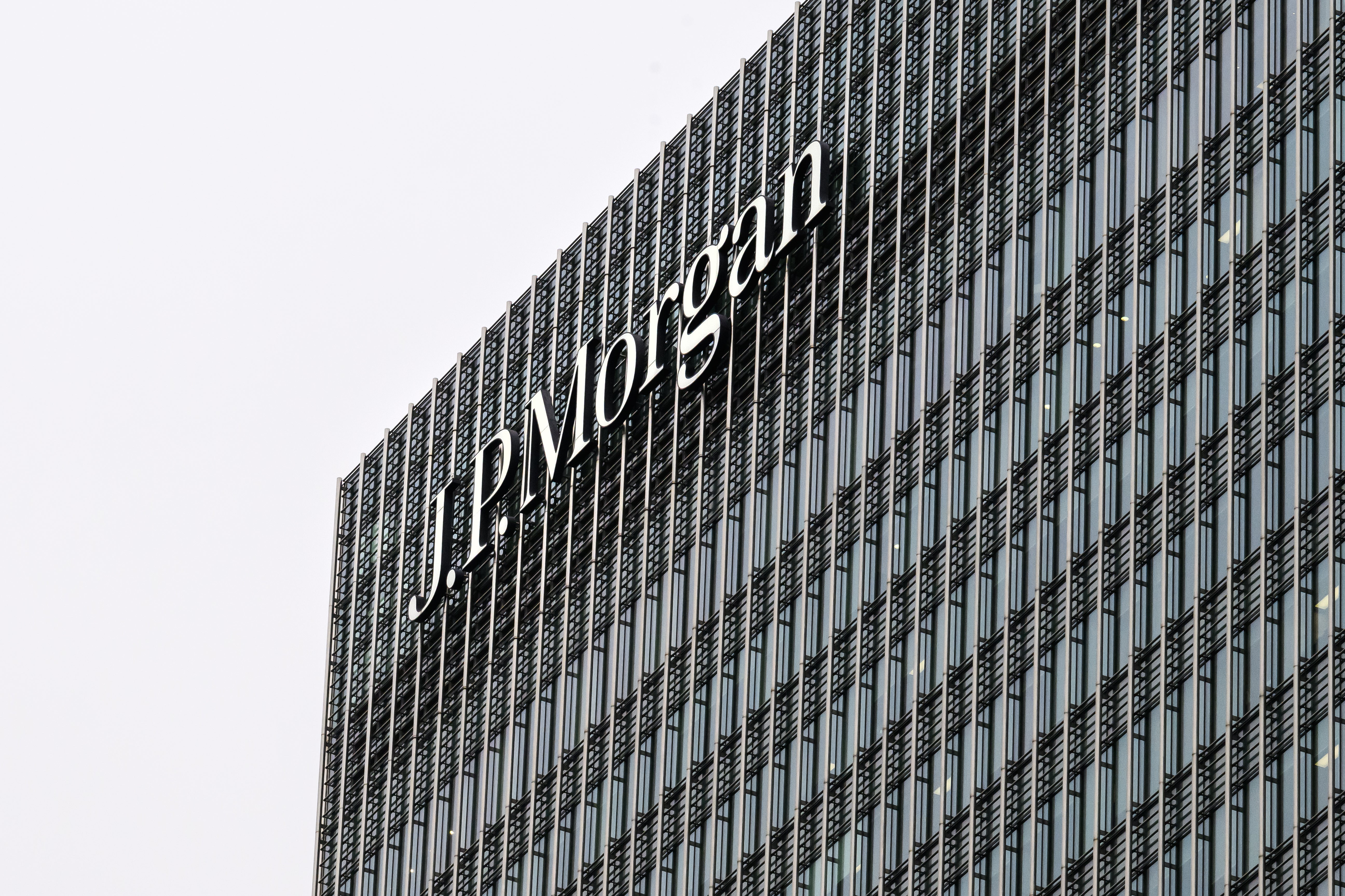 A general view of the London offices of the JP Morgan Chase & Co financial company on January 12, 2024 in London