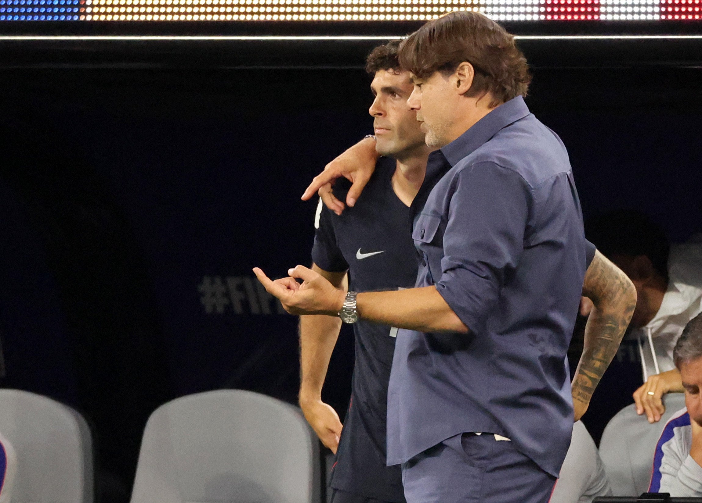 Mauricio Pochettino (right) was able to utilise star forward Christian Pulisic off the bench