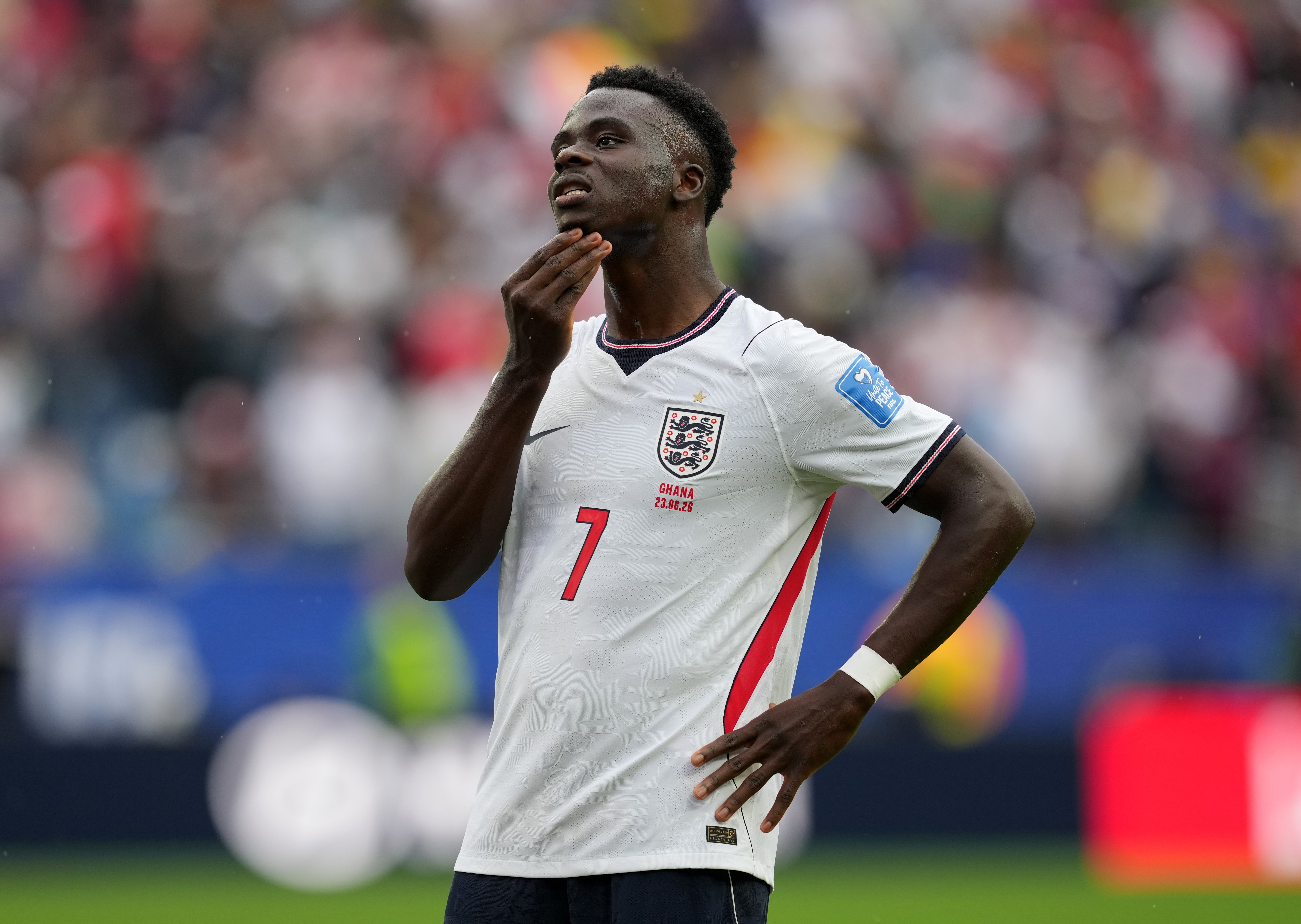 Saka has been battling with an Achilles problem and has only been a substitute in England's first two games
