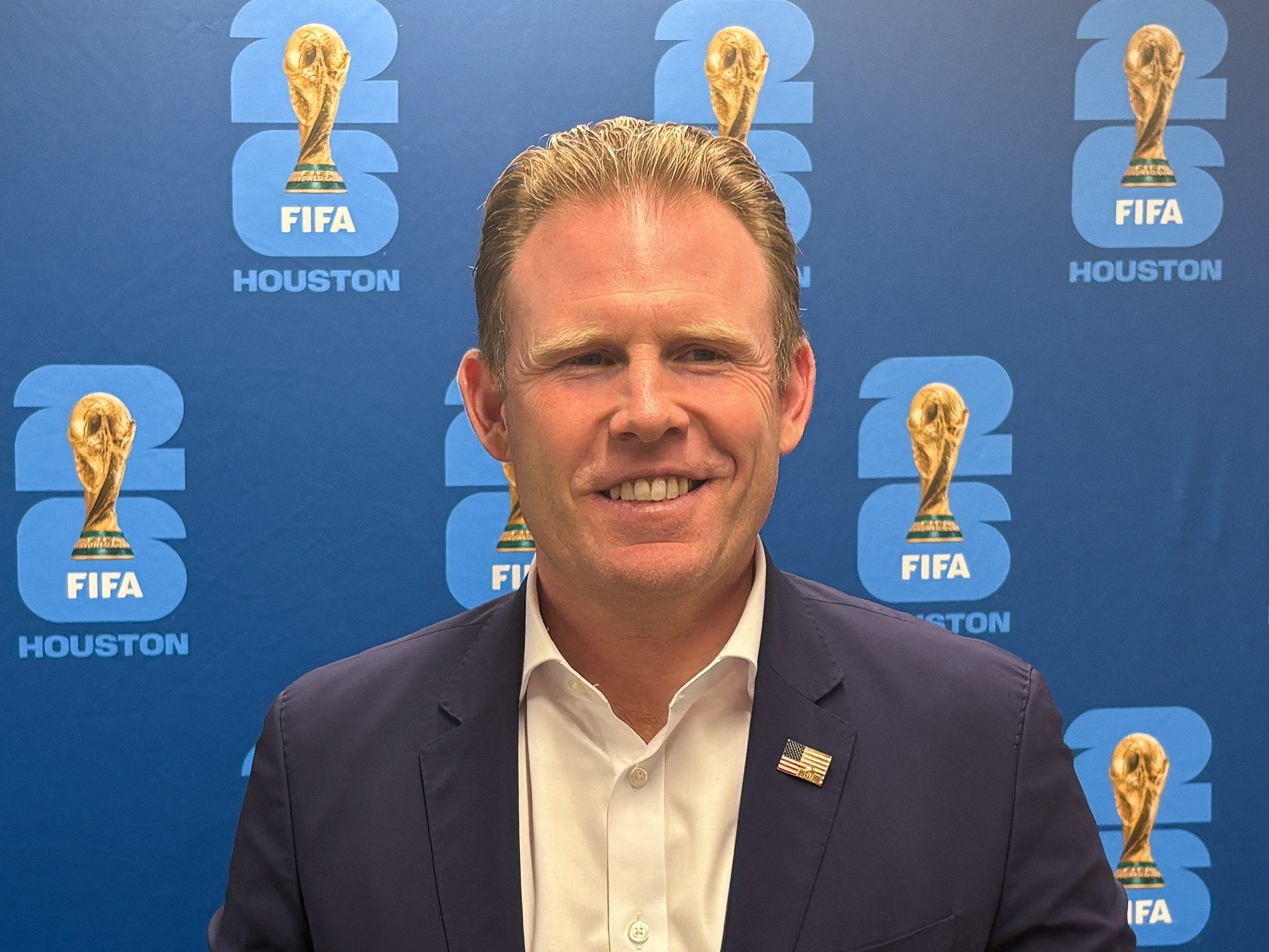Andrew Giuliani, Executive Director of the White House Task Force for the FIFA World Cup 2026, at the FIFA Fan Festival in Houston, Texas, U.S., June 20