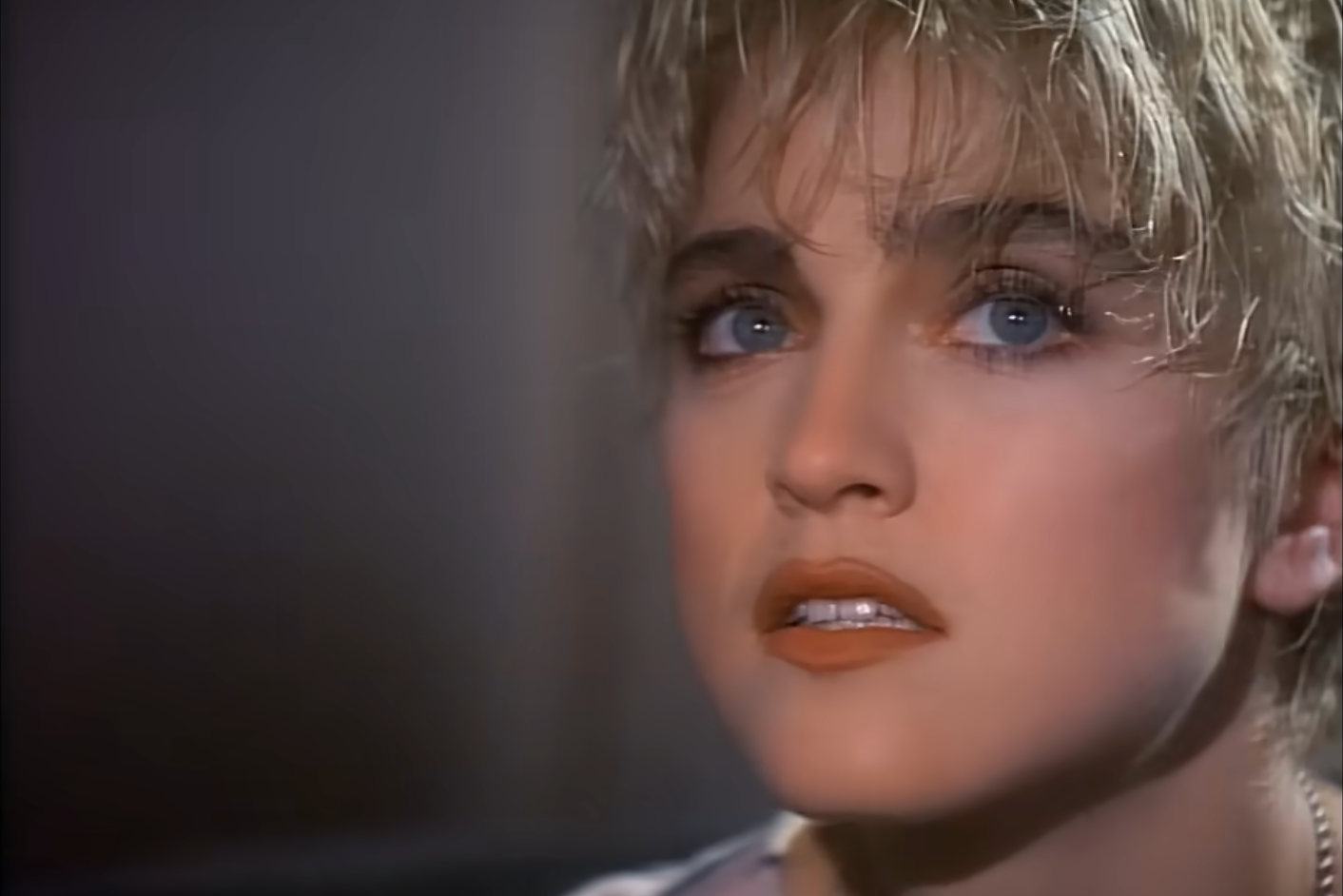 Madonna in her video for ‘Papa Don’t Preach’ (Warner Bros)