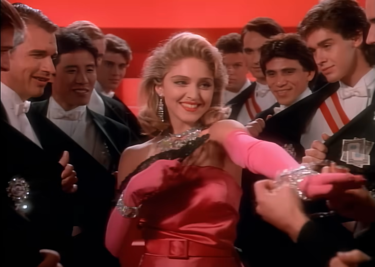 Madonna in her video for ‘Material Girl’