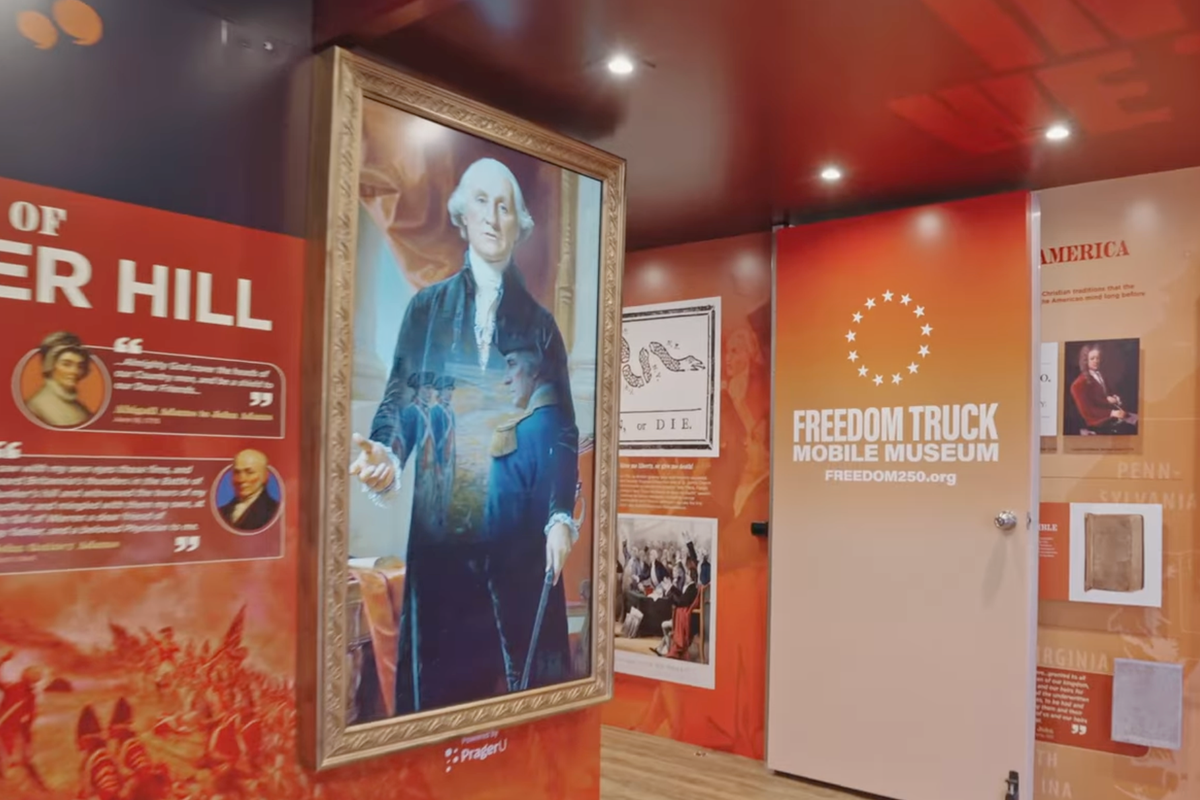 AI-generated George Washington run by conservative PragerU is a featured on Trump’s ‘Freedom Truck’ as it tours US AI-generated George Washington run by conservative PragerU is a featured on Trump’s ‘Freedom Truck’ as it tours US