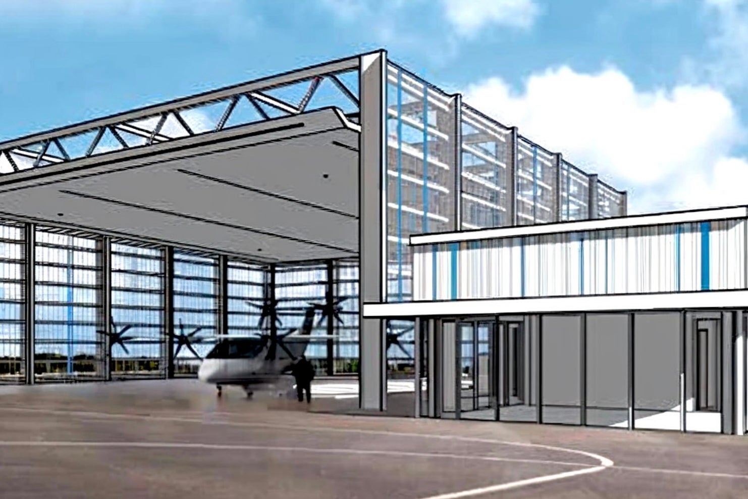 The facility, pictured in a rendering, is projected to cost $8.3 million (Federal Aviation Administration)