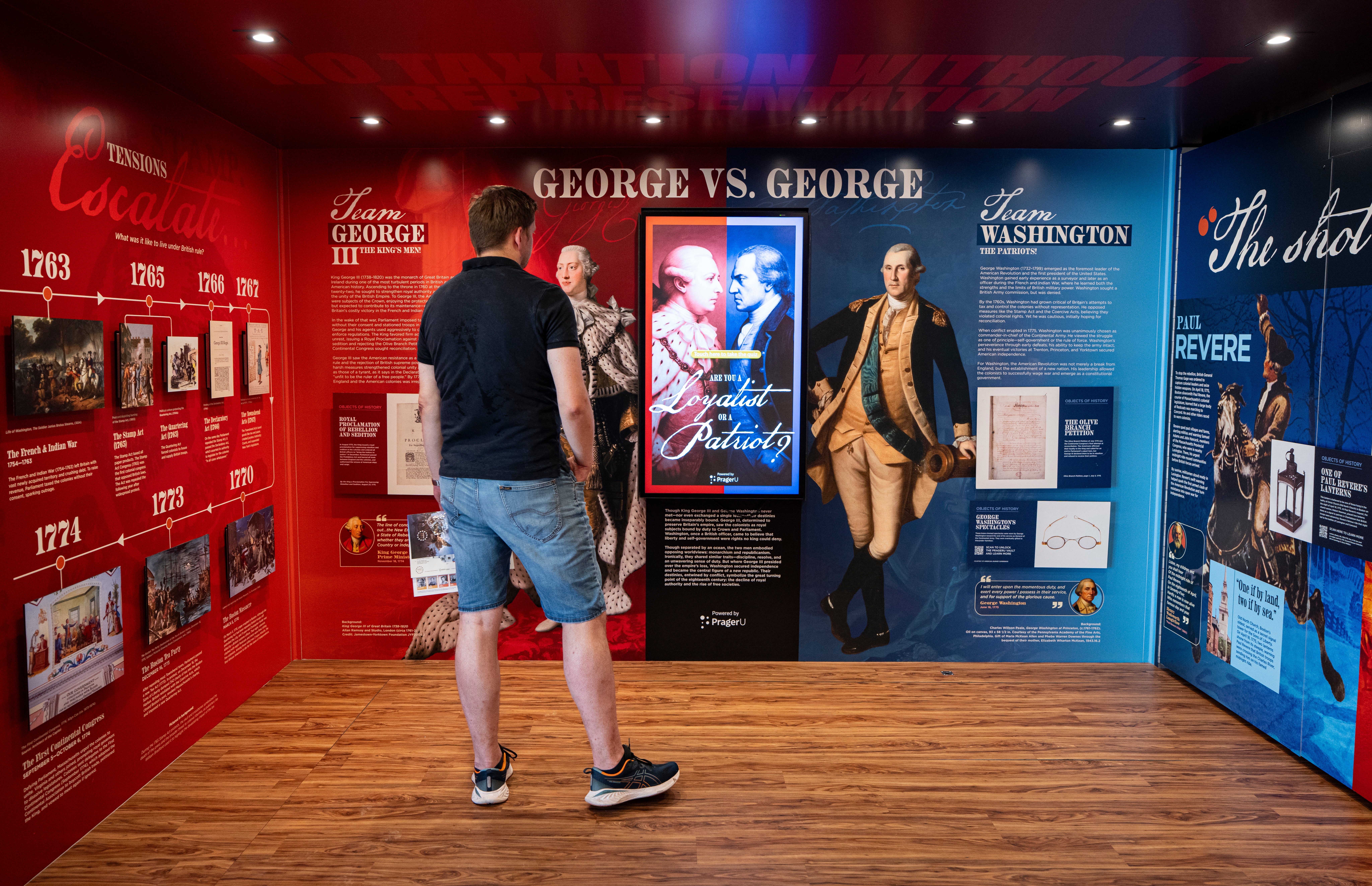 The Freedom Trucks include a timeline of US history from the British colonial period to the Revolutionary War