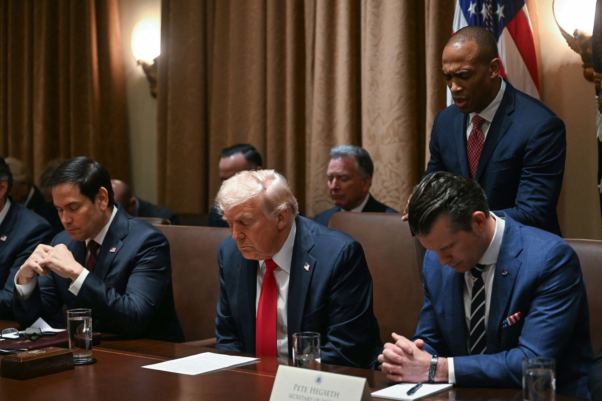 In speeches and prayers at public events, Secretary of Defense Pete Hegseth proclaimed the U.S. to be ‘one nation under God’