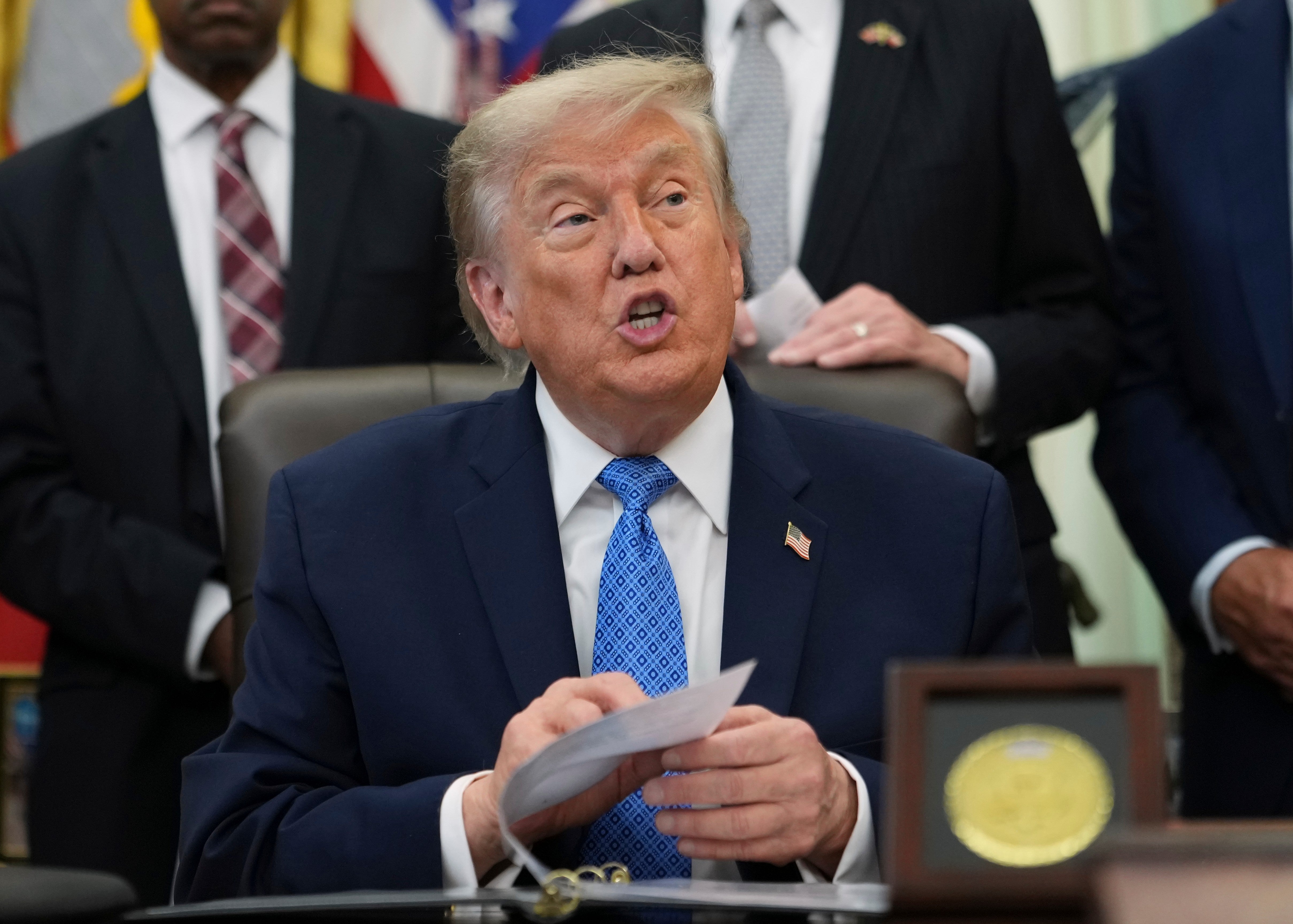 President Donald Trump initially promised his ‘American Flag Blue’ overhaul would take a single week and cost less than $2 million, but federal records show the bill has already climbed past $14 million