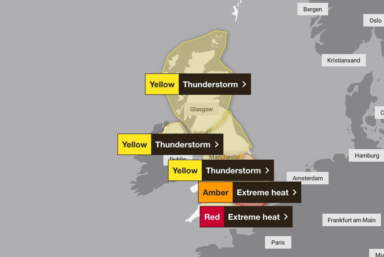 UK heatwave: Which weather warnings are currently in place? | The ...