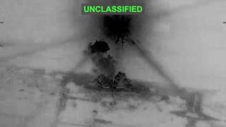 Smoke rises from explosions at an unknown location, following what U.S. Central Command (CENTCOM) said were strikes on Iran in response to an Iranian drone strike on a cargo ship