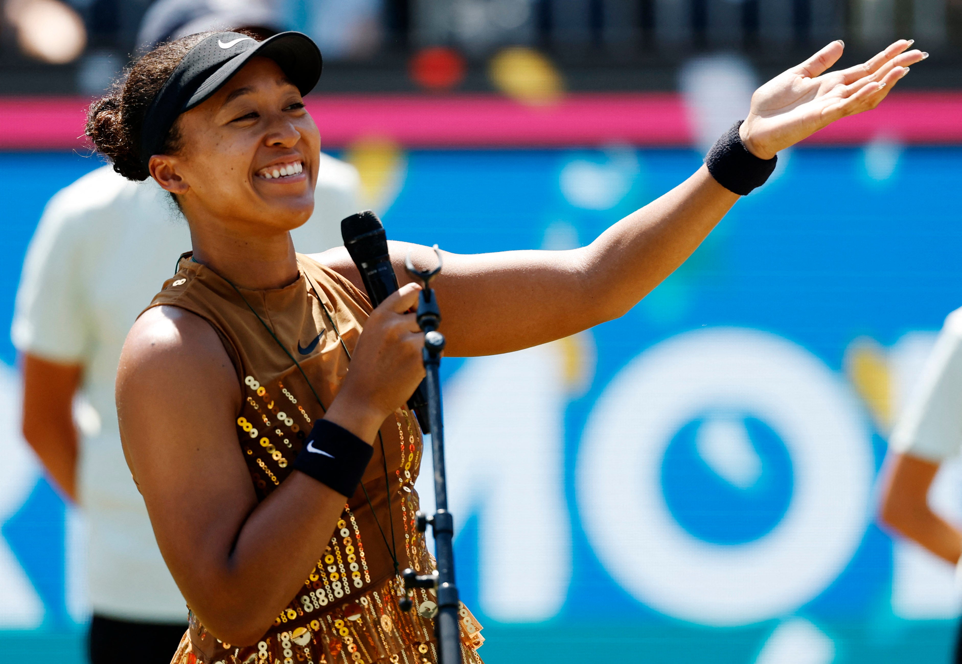 Osaka appeared in good spirits despite retiring from the Bad Homburg Open final