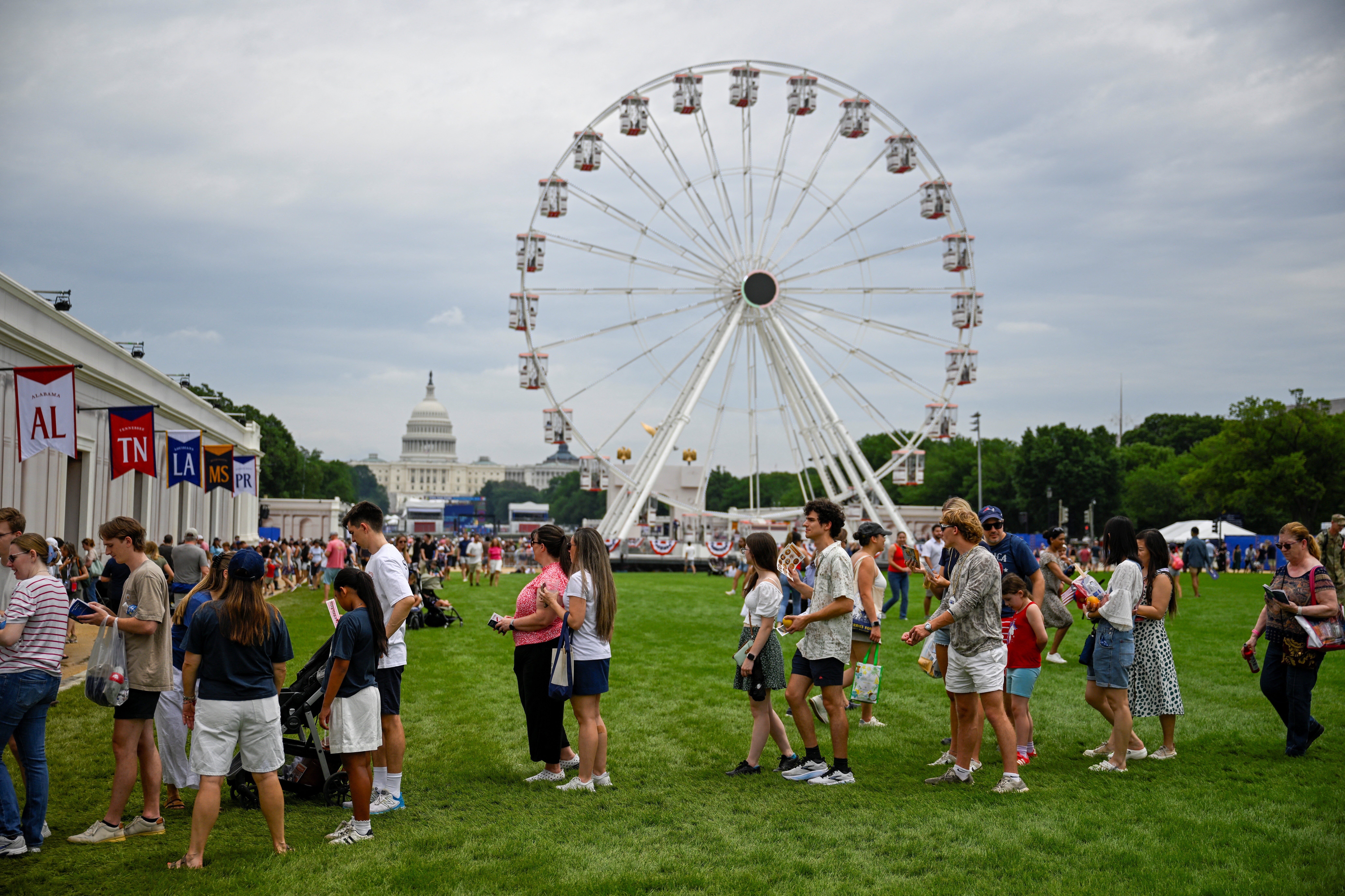Visitors to the event, like those pictured here Saturday, will not find traditional fair foods such as corn dogs or funnel cakes at the Great American State Fair