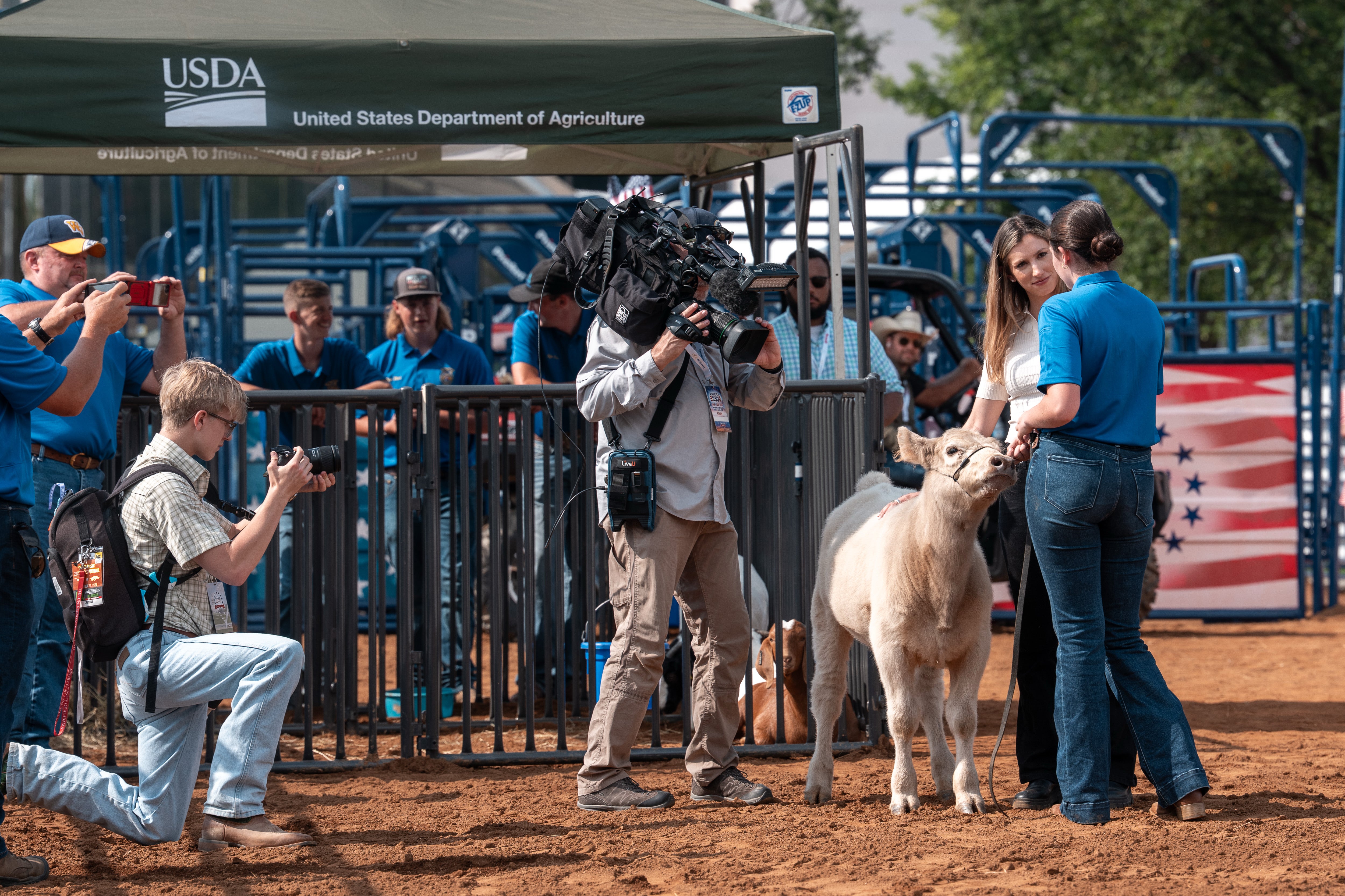On Friday, a Future Farmers of America member brought a cow named Melania to the event as a tribute to the first lady