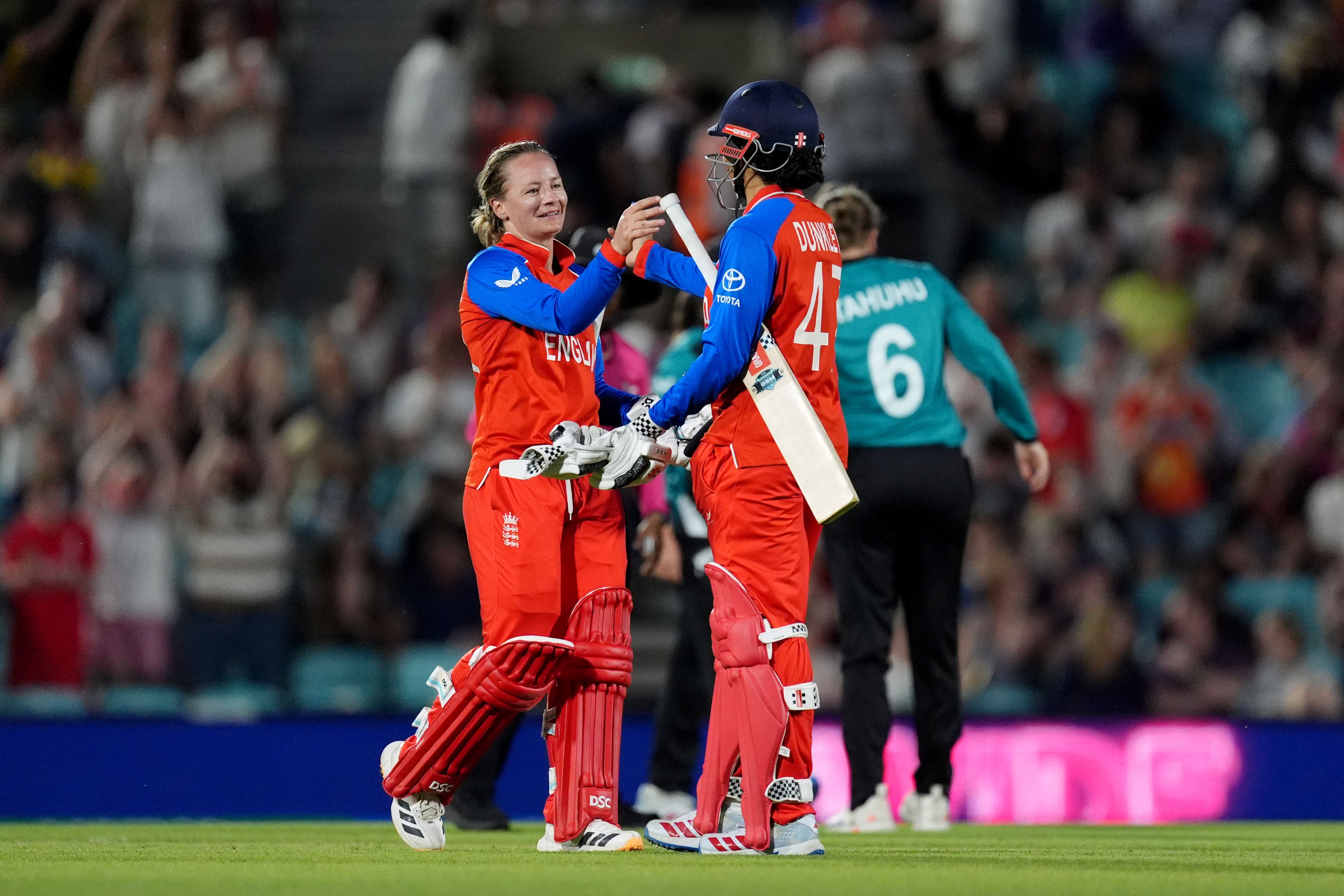England’s Danni Wyatt-Hodge, left, and Sophia Dunkley impressed against New Zealand