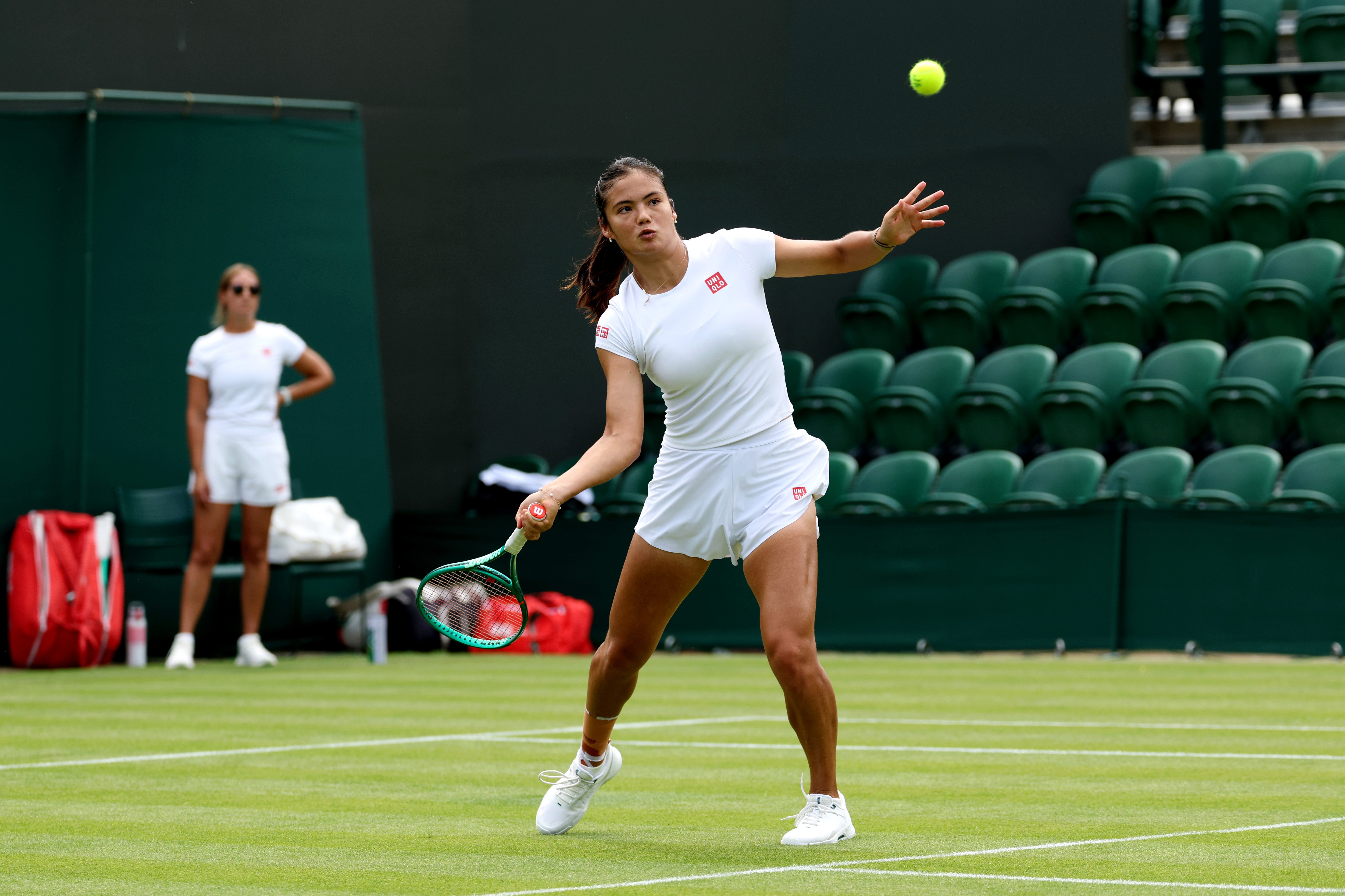Raducanu trained on Saturday and Sunday before deciding to pull out of Wimbledon