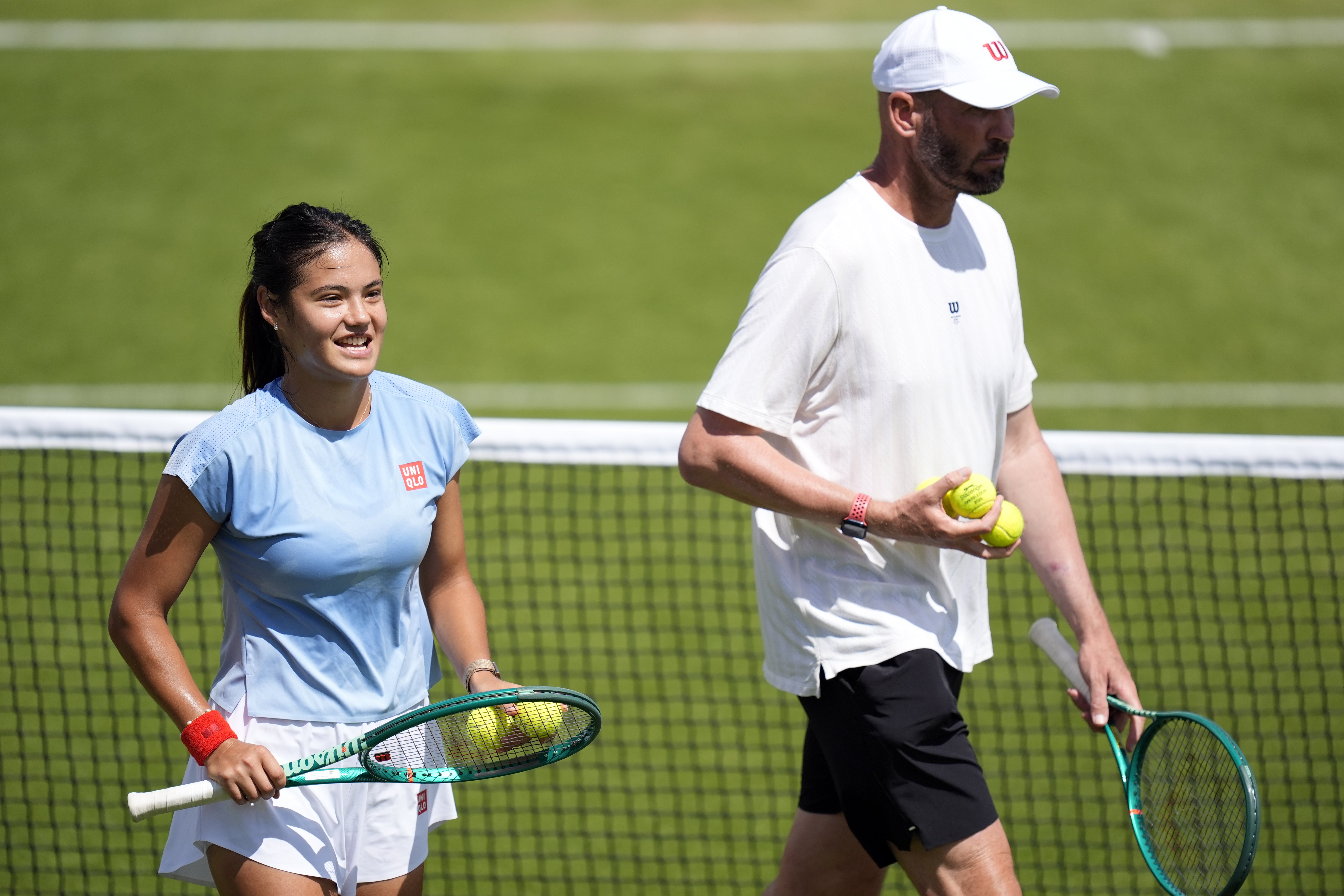 Emma Raducanu with coach Andrew Richardson (Andrew Matthews/PA) (PA Wire)