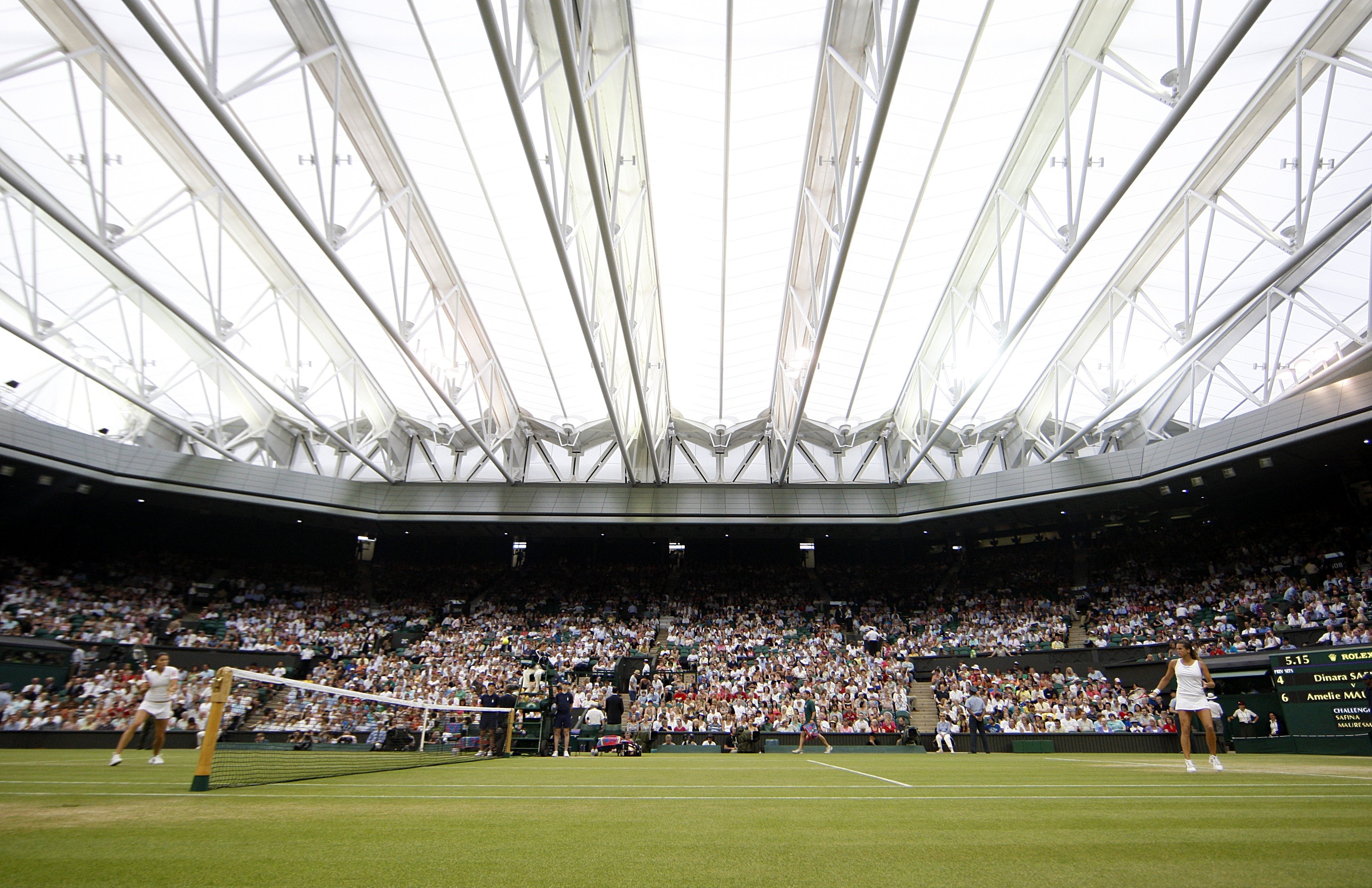 The new roof on Centre Court at Wimbledon was used for the first time during a match at the tournament on June 29 in 2009 (Sean Dempsey/PA)