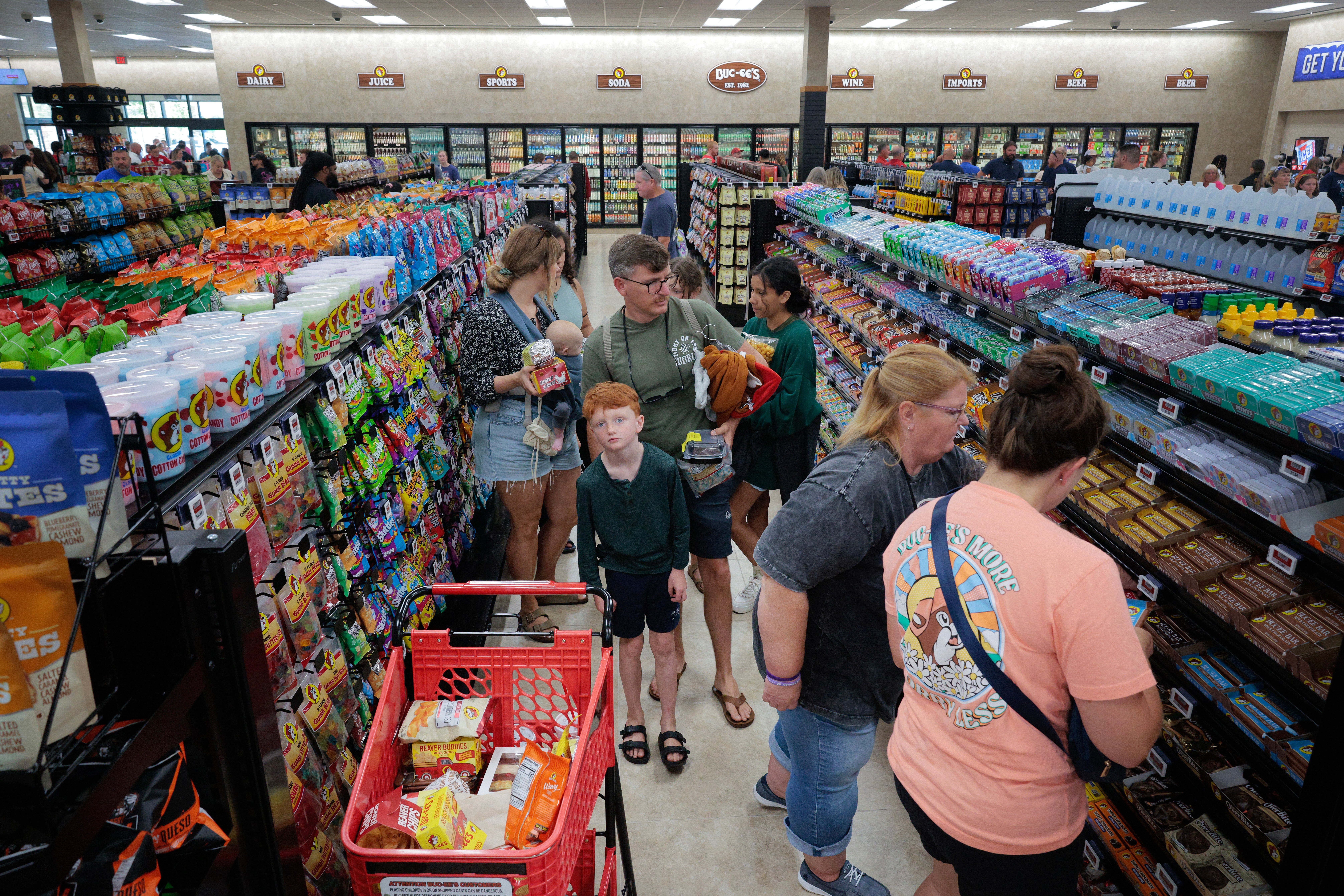 Buc-ee’s calls itself the world’s largest convenience store and has over 50 locations across the U.S., selling all kinds of candies and snacks for road tripping