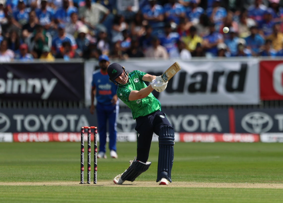 Harry Tector’s fine half-century helped Ireland recover to post 154 for eight at Stormont (Liam McBurney/PA)