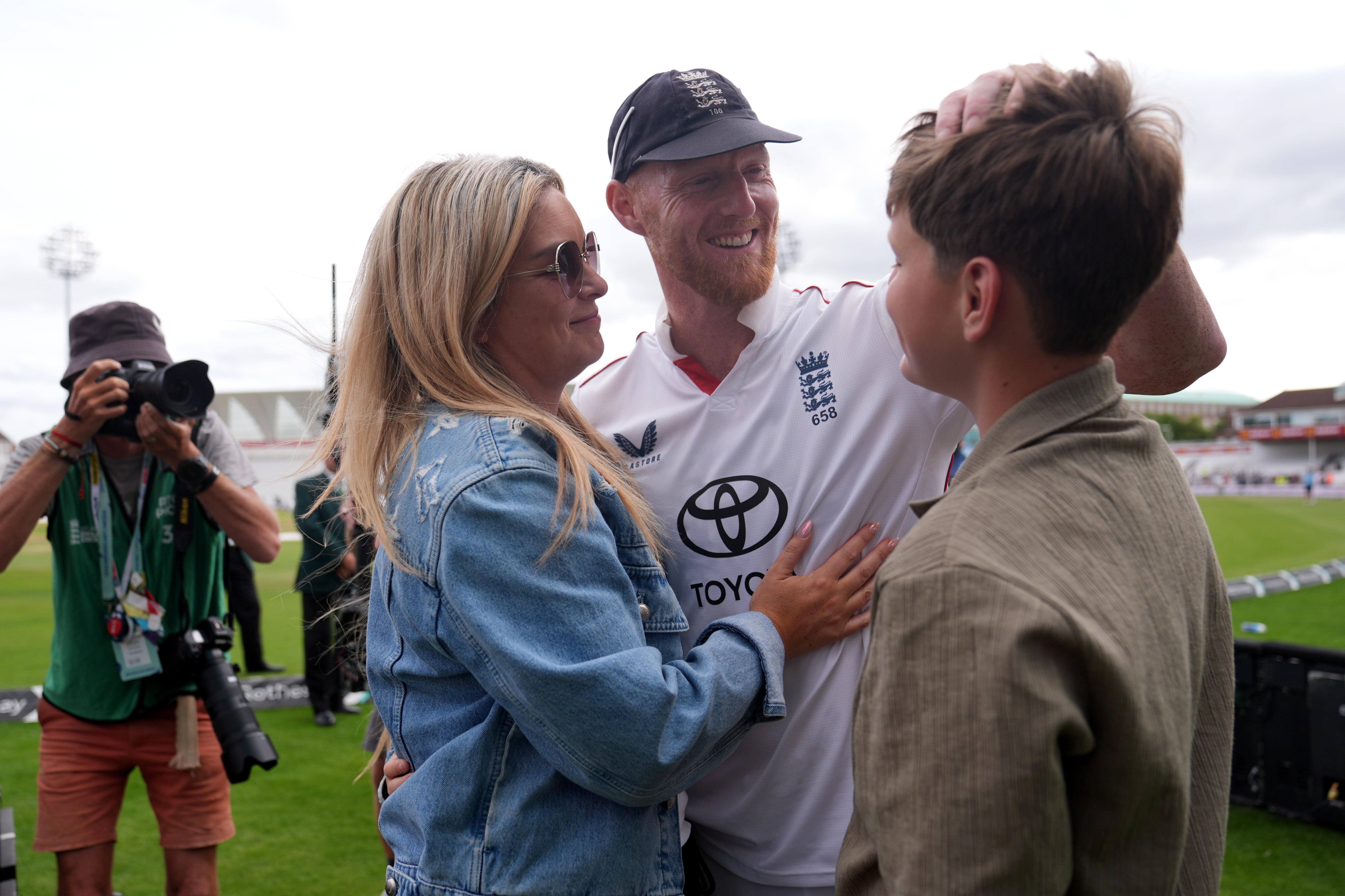 Stokes shared a moment with his family after announcing his retirement from international cricket