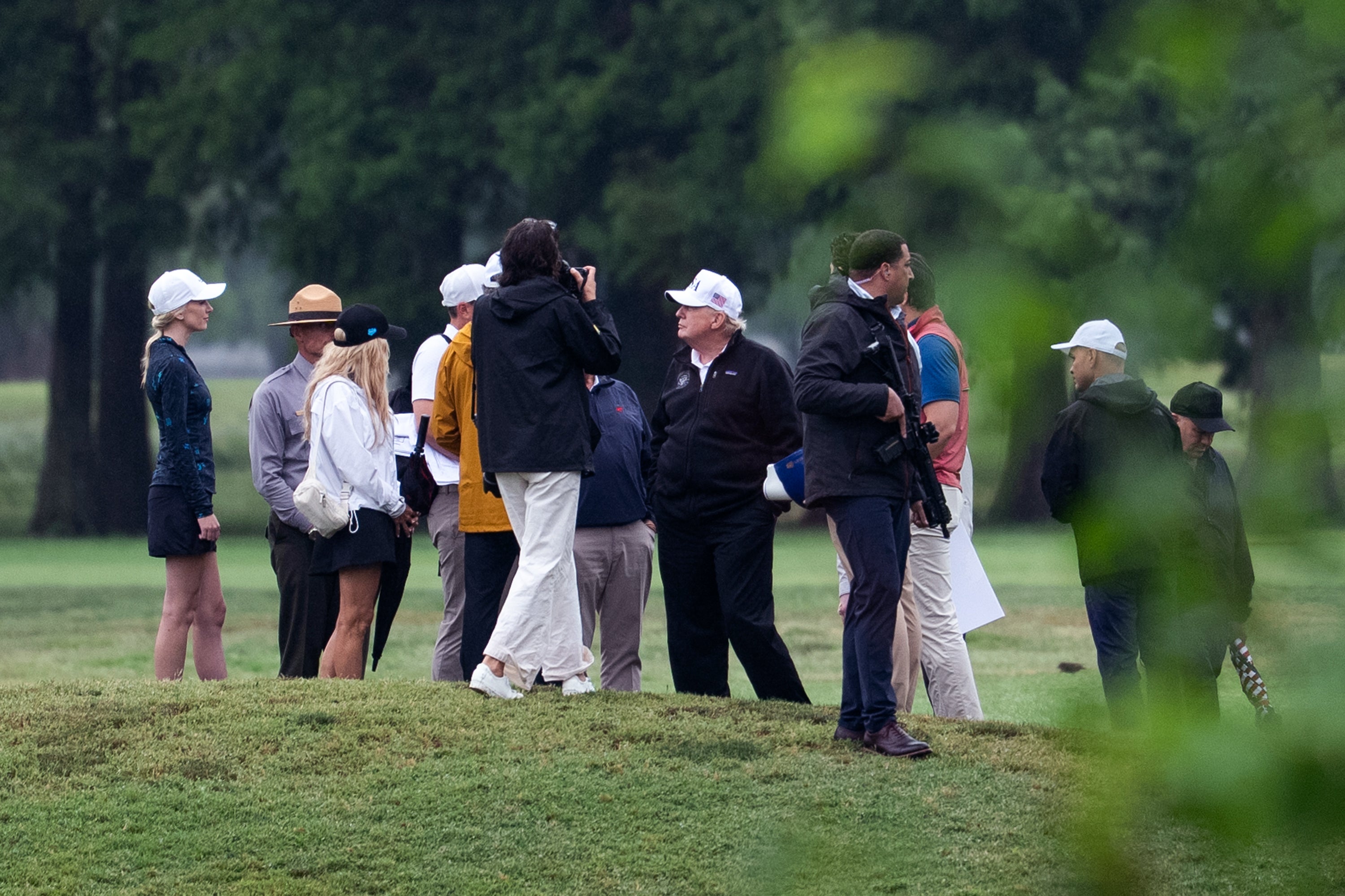 President Donald Trump tours the East Potomac Golf Links