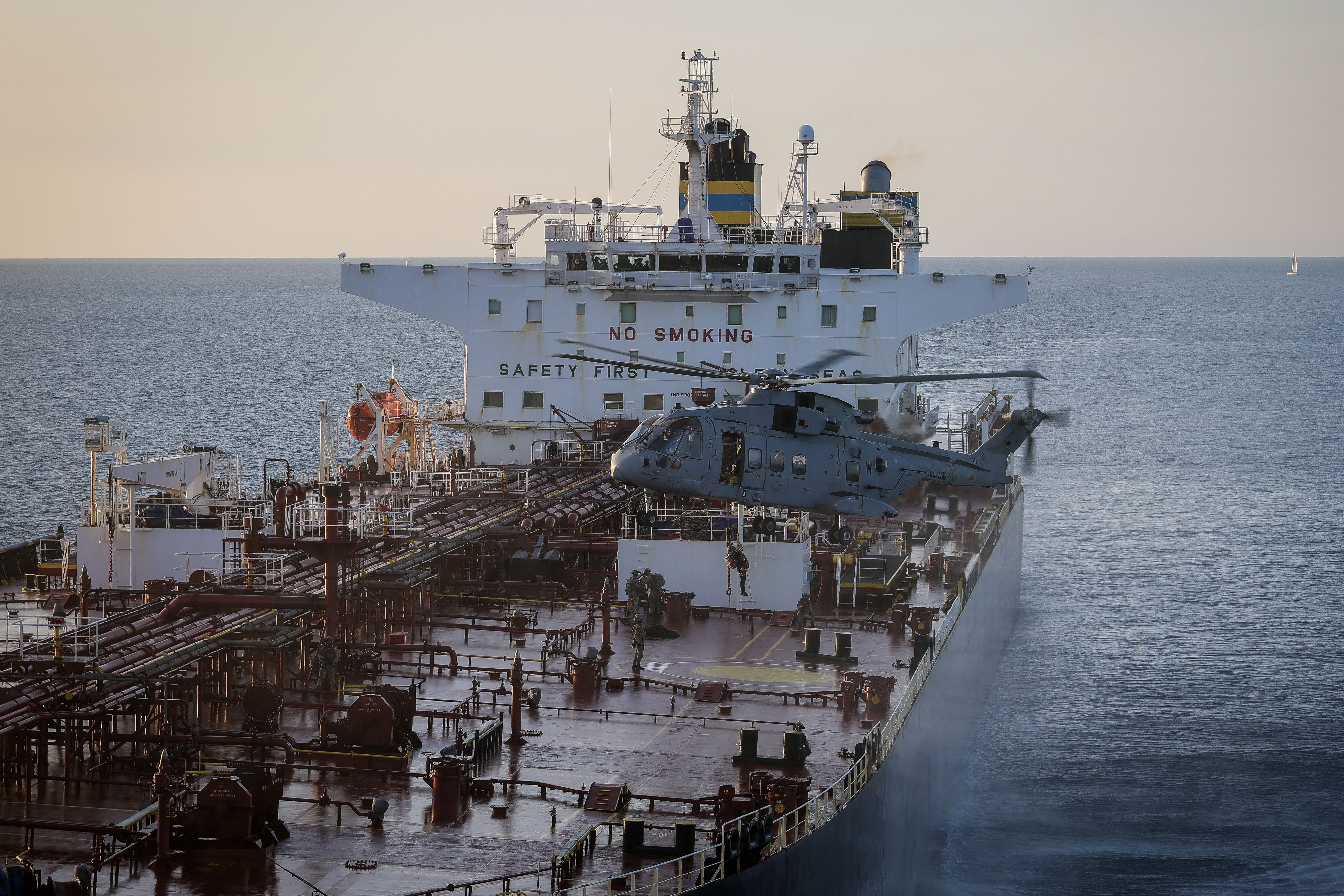 Commandos intercepted a Russian oil tanker, Smyrtos, earlier this month (LPhot Hutchins/Ministry of Defence) (PA Media)