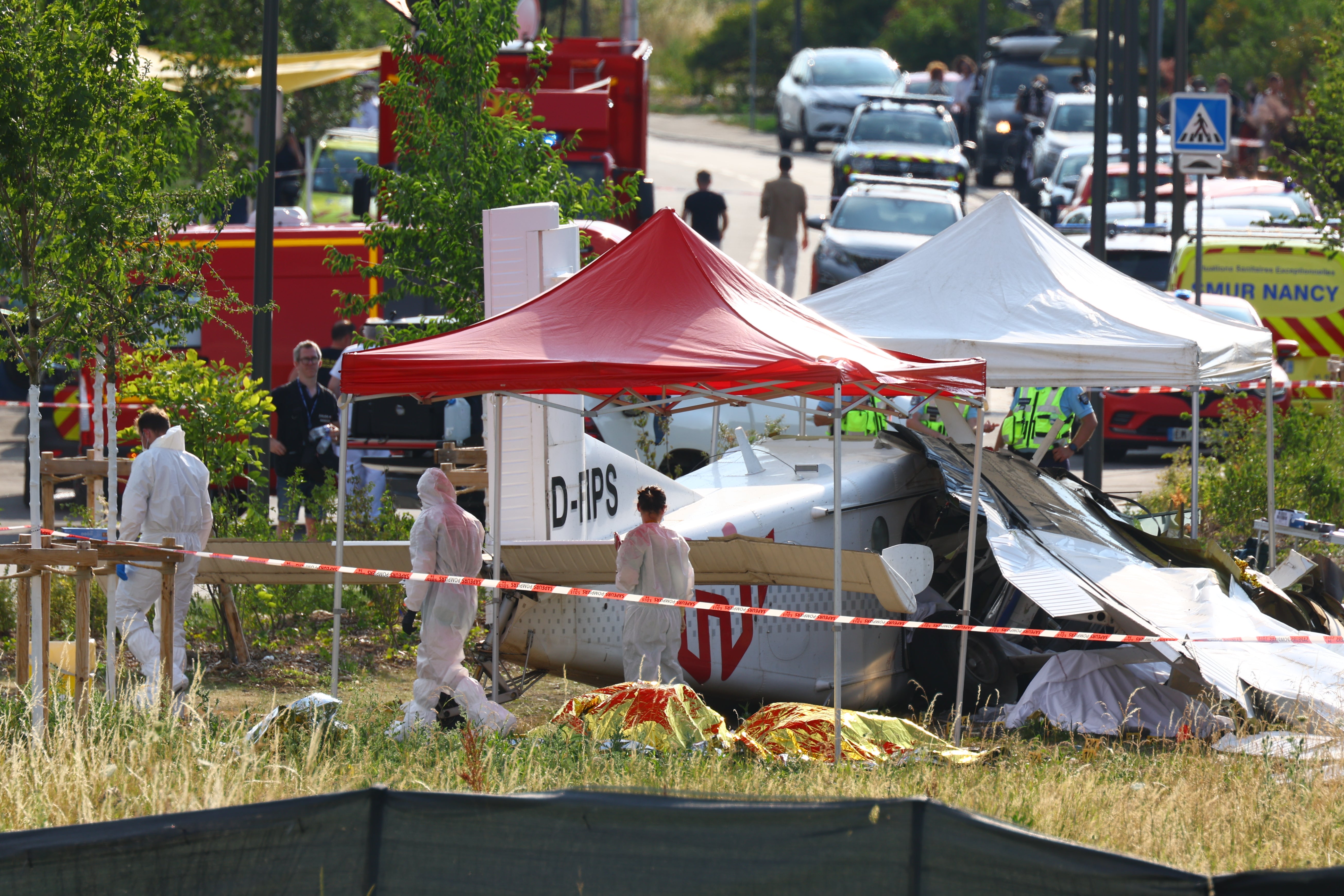 Families of French skydiving crash victims watched on as aircraft fell to ground, says minister