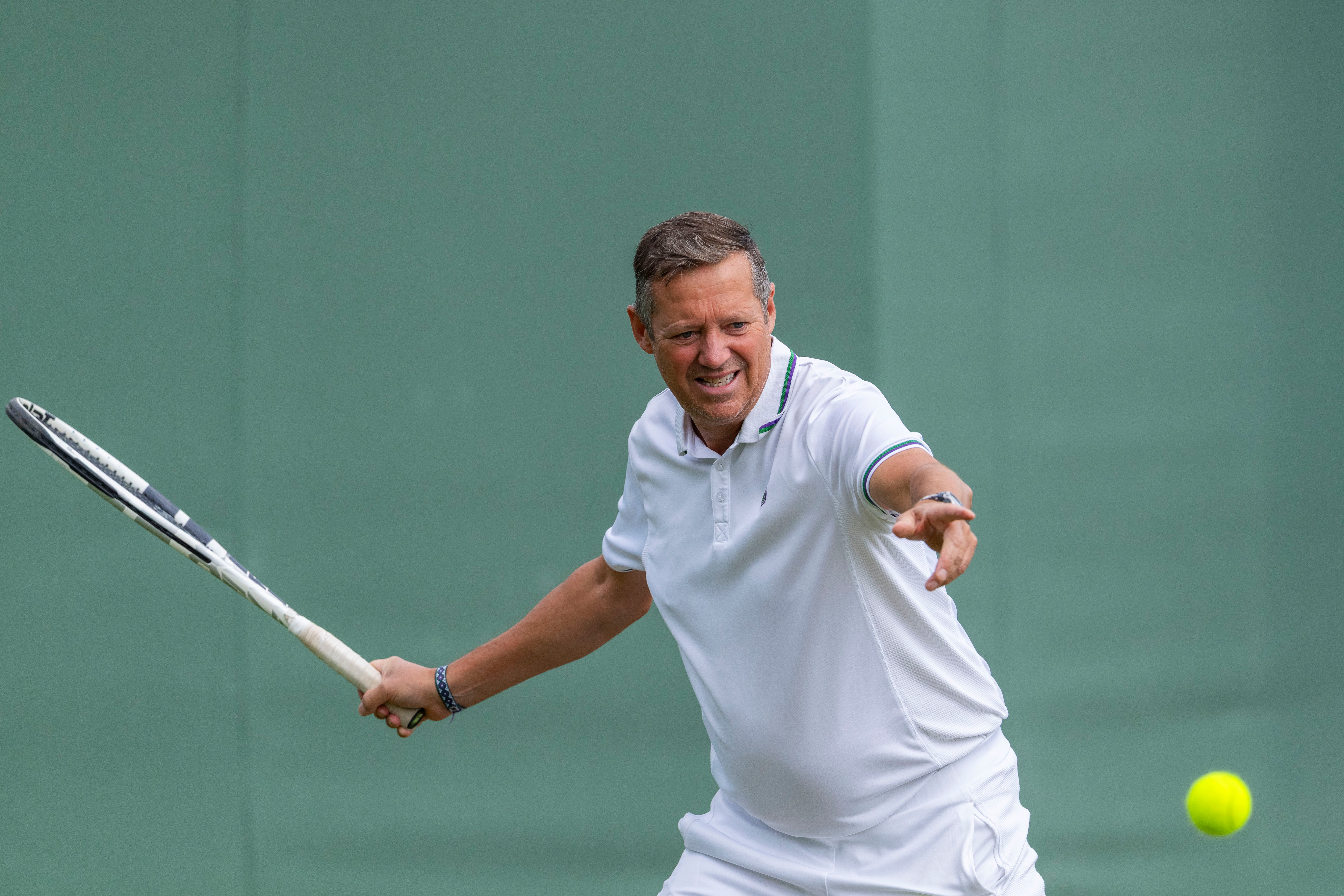 AELTC Head Coach Dan Bloxham plays tennis on the Southern Courts during the Monte Carlo Club Fixture event (AELTC/Andrew Baker)