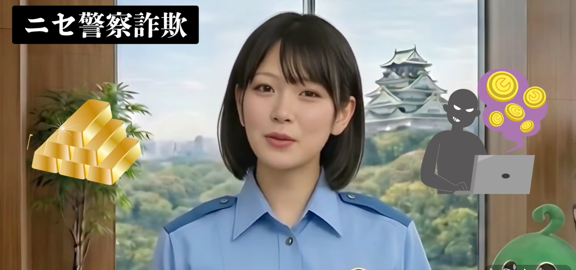 In Chief AIko's Crime Prevention Class says, 'no police officers show their IDs and arrest warrants online'.