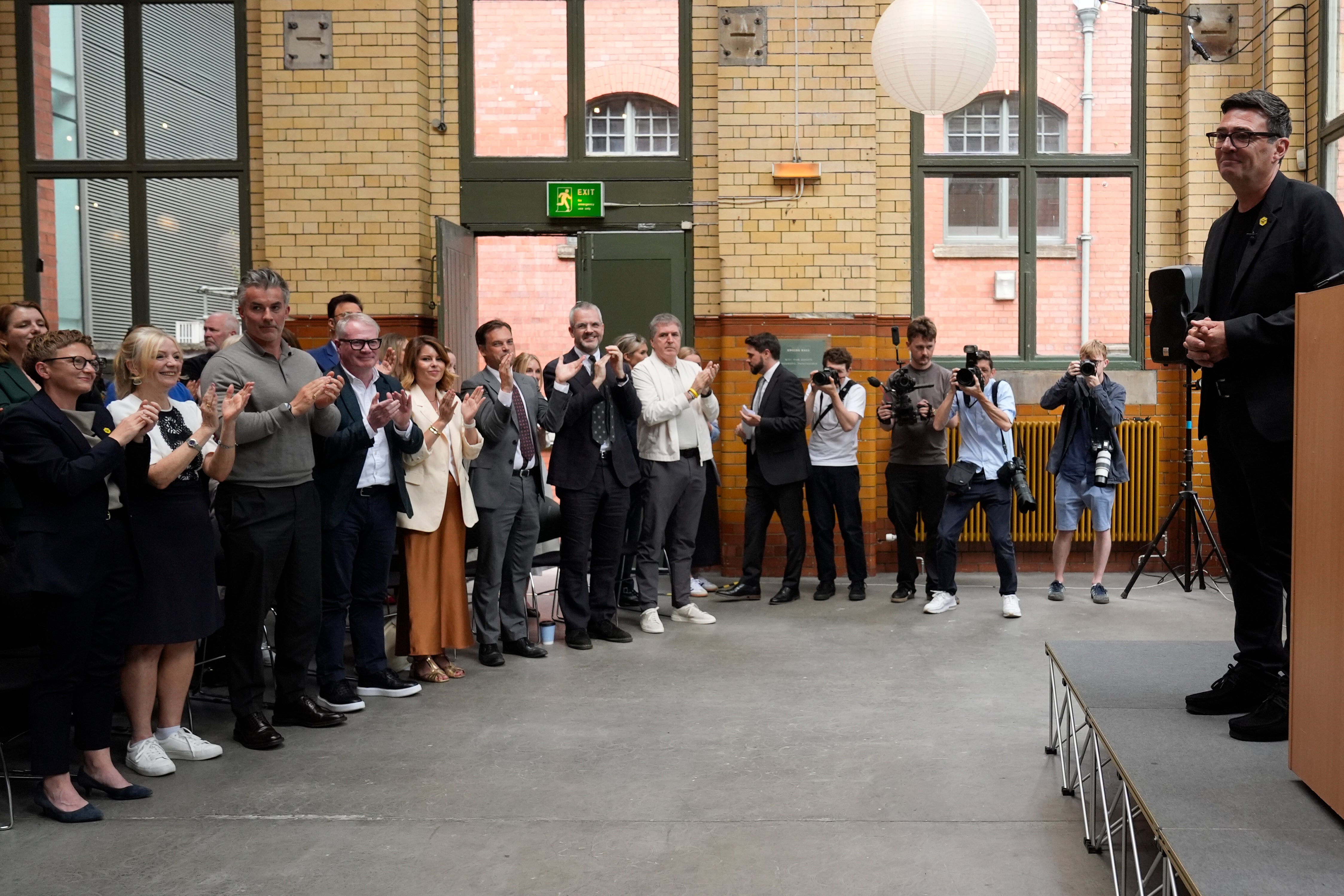 In the front row you had several regional mayors and Bev Craig, the leader of Manchester City Council