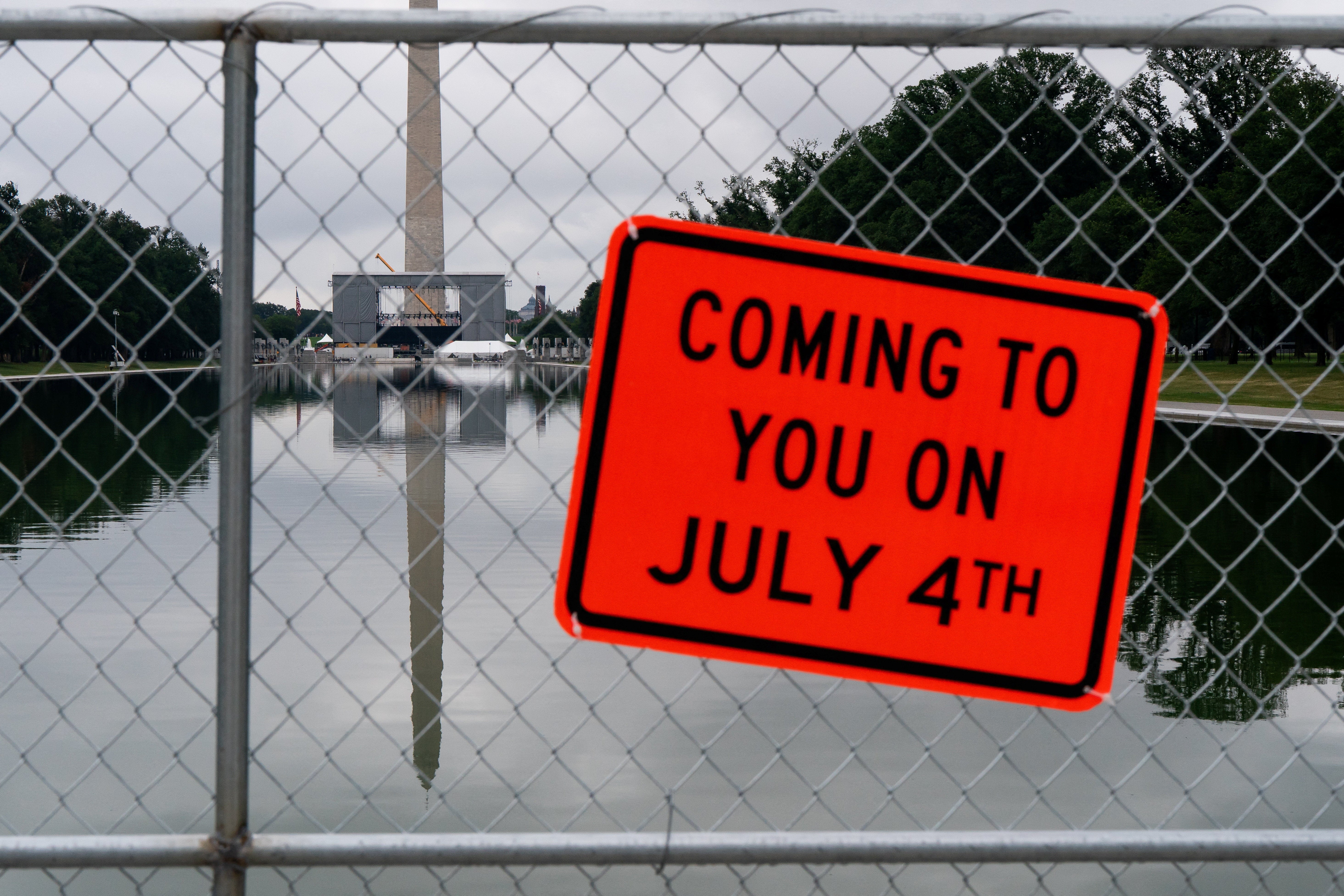 President Donald Trump issued the warning after insisting vandals were behind the problems at the Lincoln Memorial Reflecting Pool